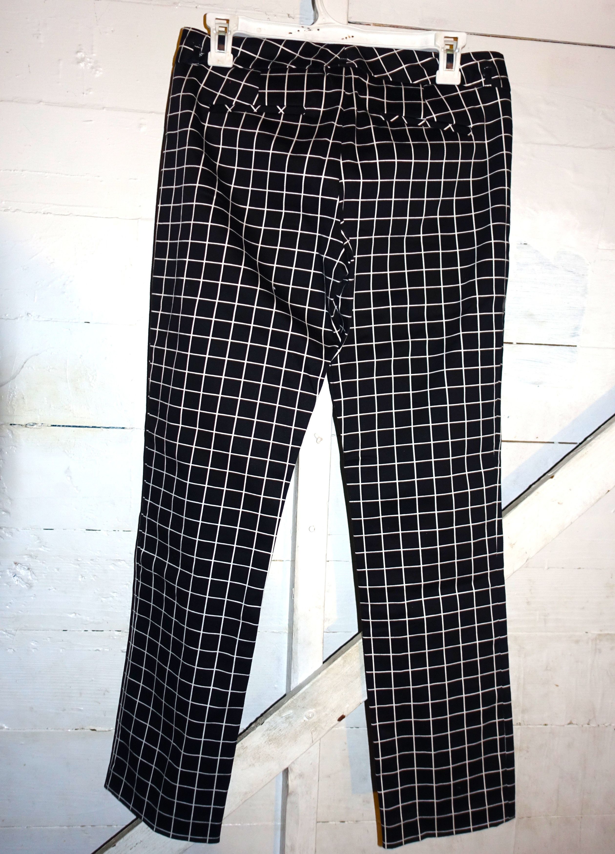Calvin Klein Calvin Klein Black White Checkerboard Pants 4 Size 29" - 3 Thumbnail