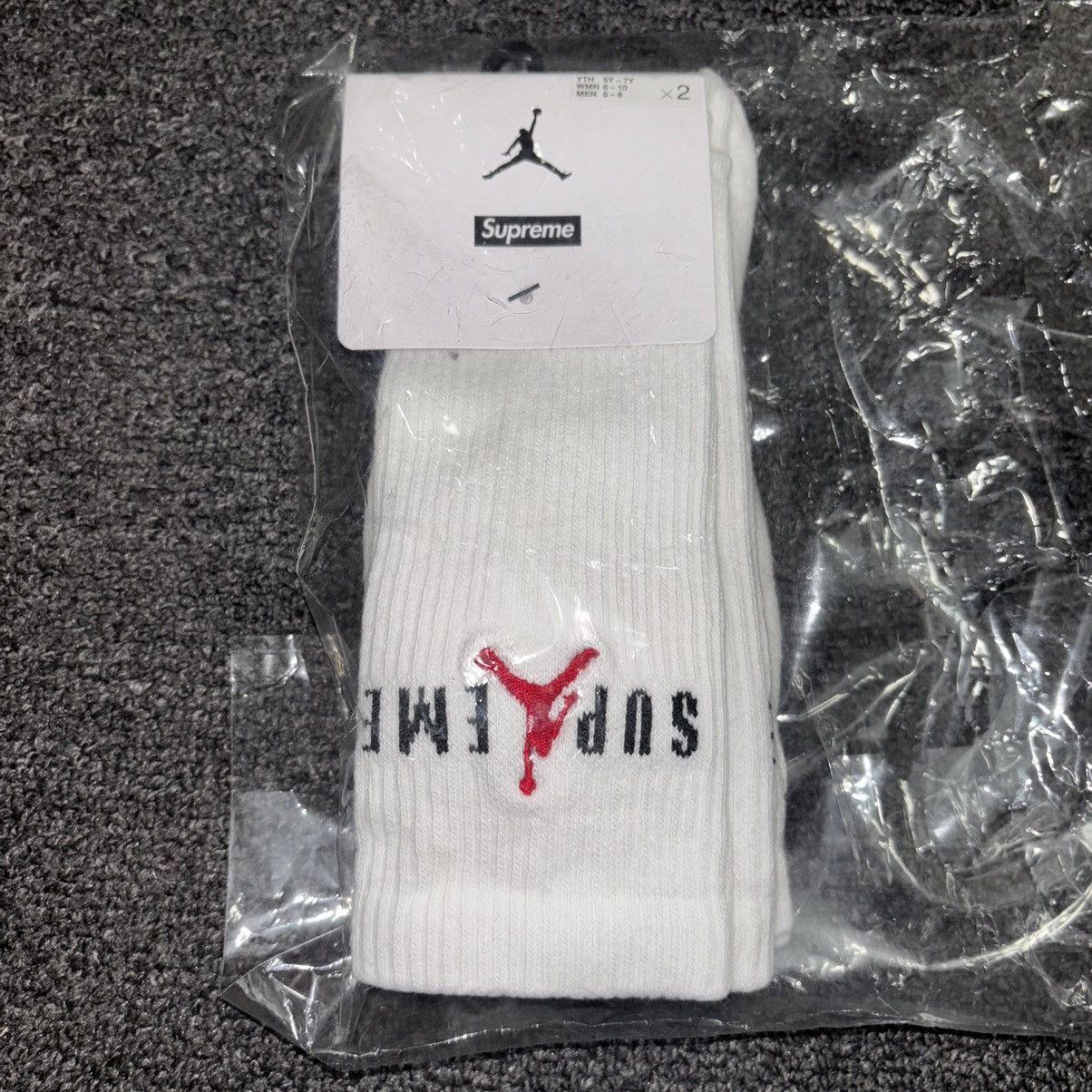 Supreme Jordan Crew Socks 1 SINGLE PAIR Medium White NEW