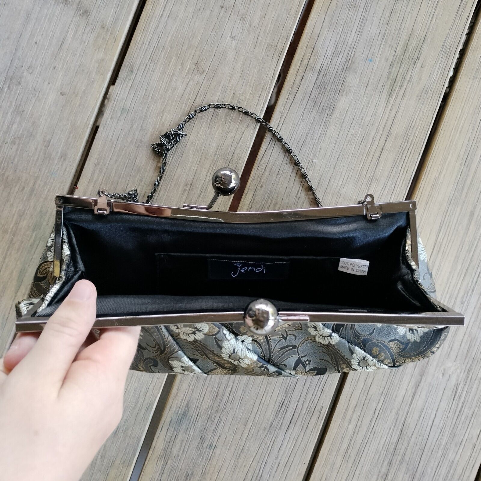 Designer Y2K 2000s Bag Shoulder Clutch Floral Baguette Mini Metallic Size ONE SIZE - 7 Thumbnail