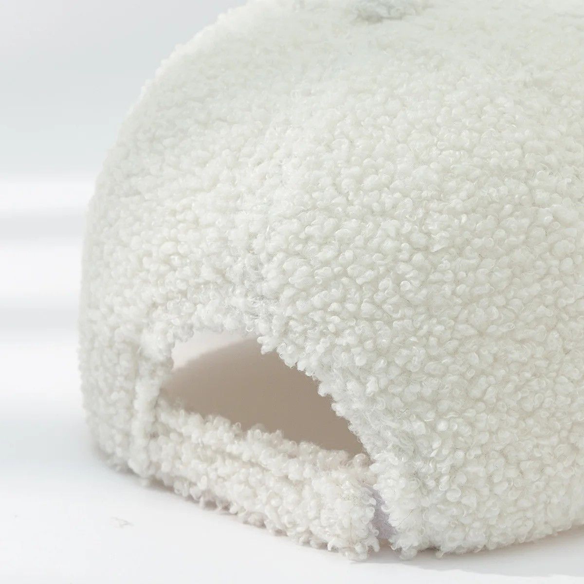 Other White Cozy Sherpa Fleece Baseball Cap Winter Warm Soft Hat Size ONE SIZE - 3 Thumbnail