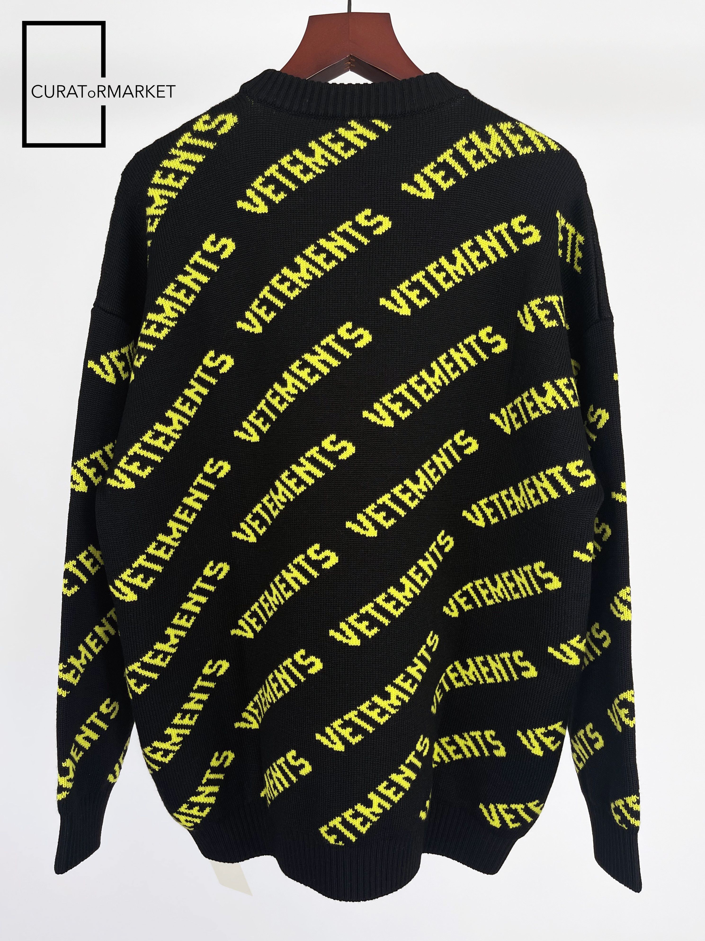 Vetements RARE Neon All Over Monogram Pattern Logo Knit Fine Wool FW22 Size US S / EU 44-46 / 1 - 5 Thumbnail