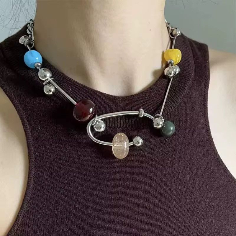 Jewelry Colored Handmade Retro Style Unisex Necklace Size ONE SIZE - 1 Thumbnail