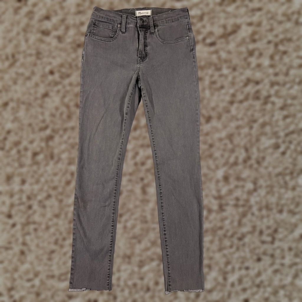 Madewell Madewell Jeans Womens 26 Gray Denim Skinny Raw Hem Cotton Blend Stretch Size 26" / US 2 / IT 38 - 1 Thumbnail