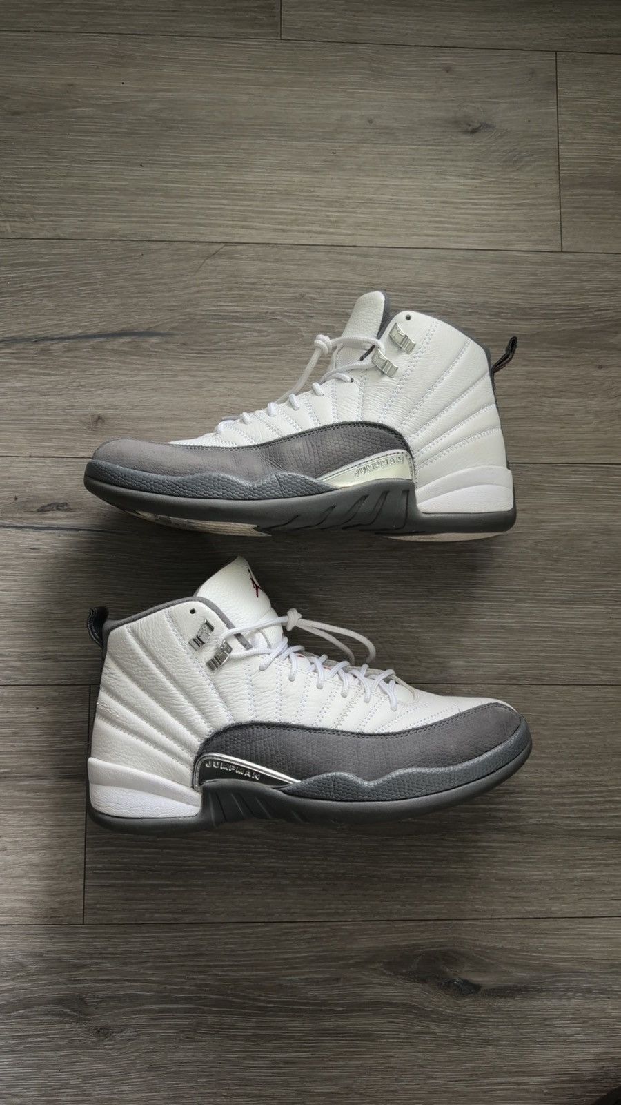 Nike Air Jordan 12 White Dark Grey Retro 2019 Size US 12 / EU 45 - 2 Thumbnail