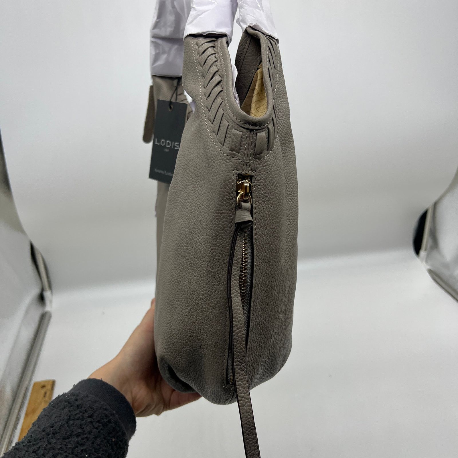 Other LODIS Medium Whipstitch Leather Tote Lacey Ash Gray Size ONE SIZE - 4 Thumbnail