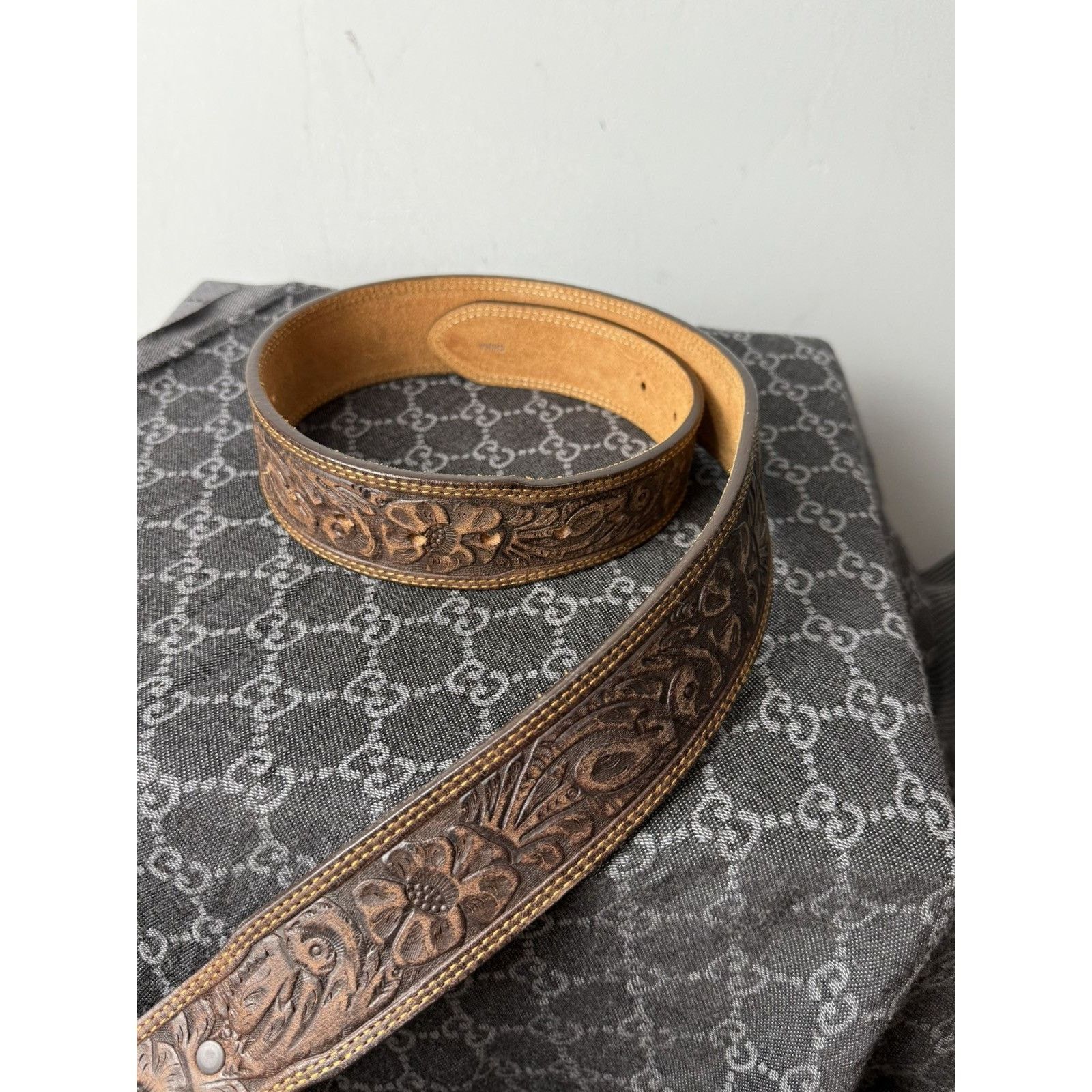 Cowboy Equipment Rare! Vintage Revolver Leather Cowboy Belt Western American Size ONE SIZE - 6 Thumbnail