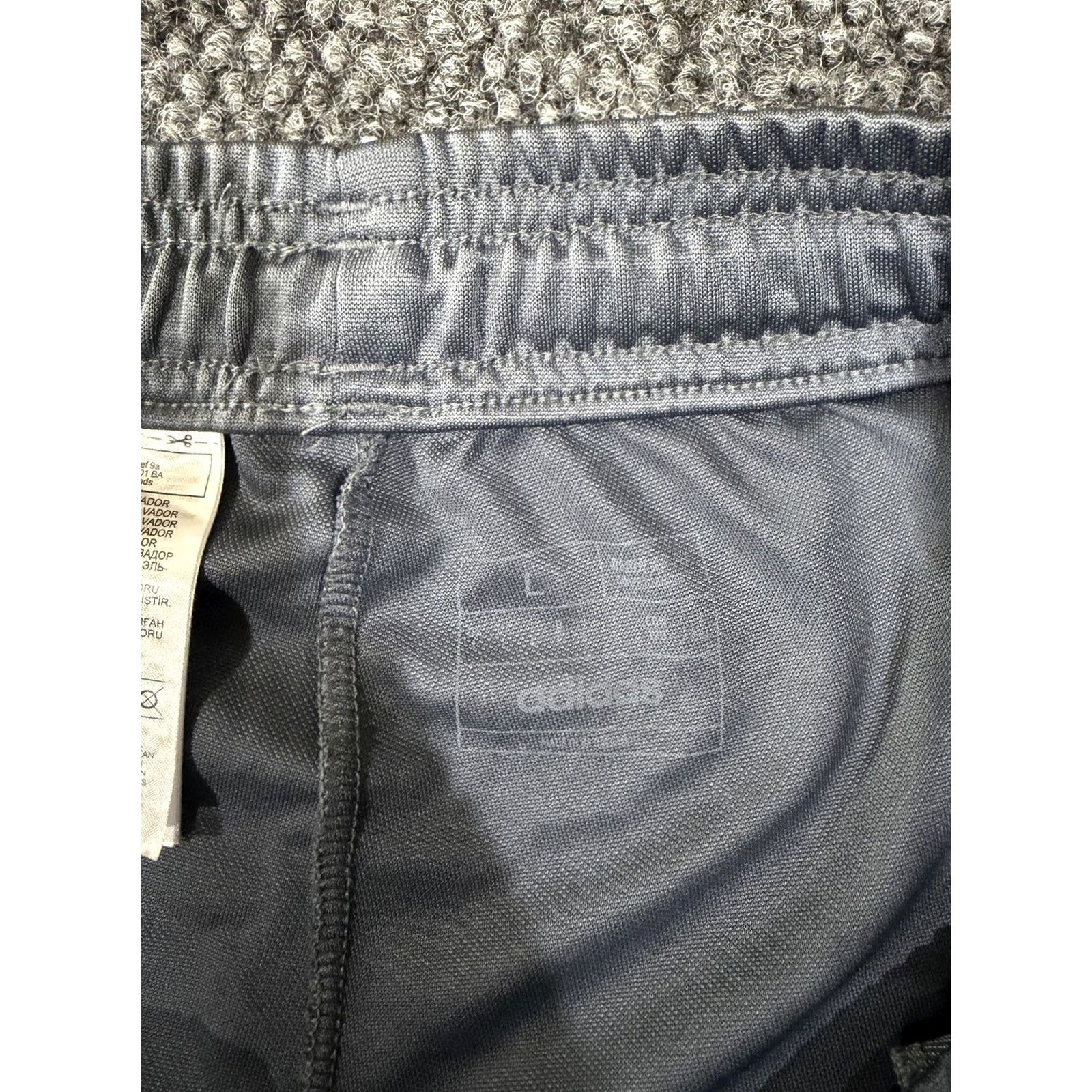 Adidas Adidas Track Pants Mens L Gray Knit Three Stripes Tapered Athletic Soccer Gym Training Running Jogging Pants Size US 33 - 6 Thumbnail