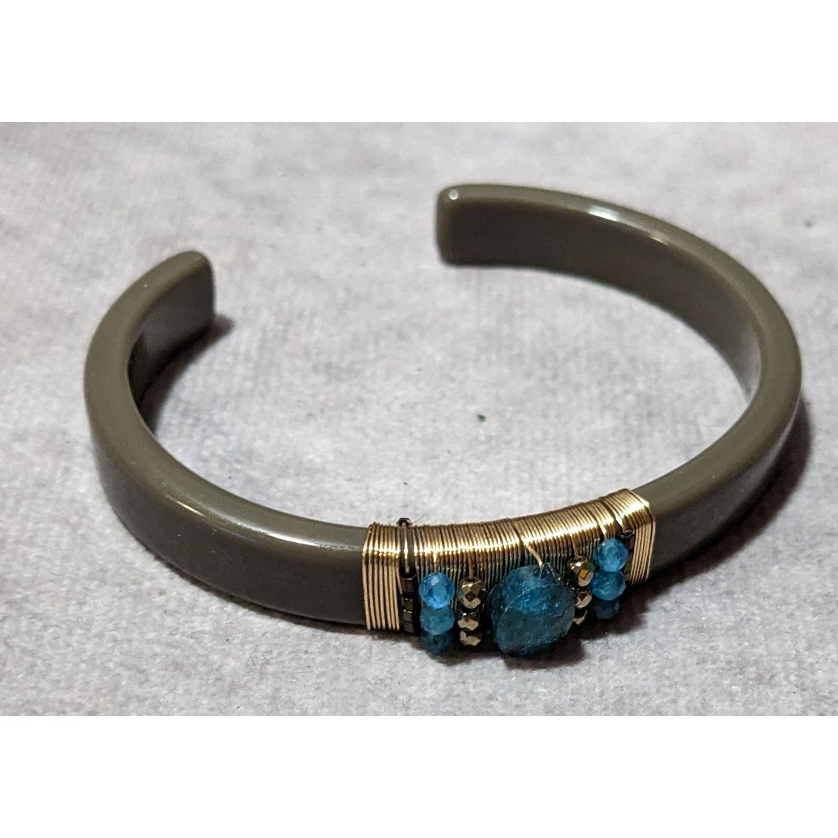 Other Zag Studious Grey And Gold Blue Gemmed Cuff Bracelet Size ONE SIZE - 8 Thumbnail