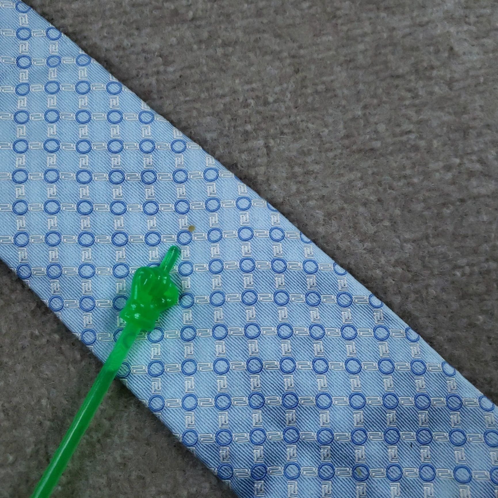 Versace Versace Tie Mens Blue Geometric Woven 100% Silk Designer Necktie Made Italy Z Size ONE SIZE - 6 Thumbnail