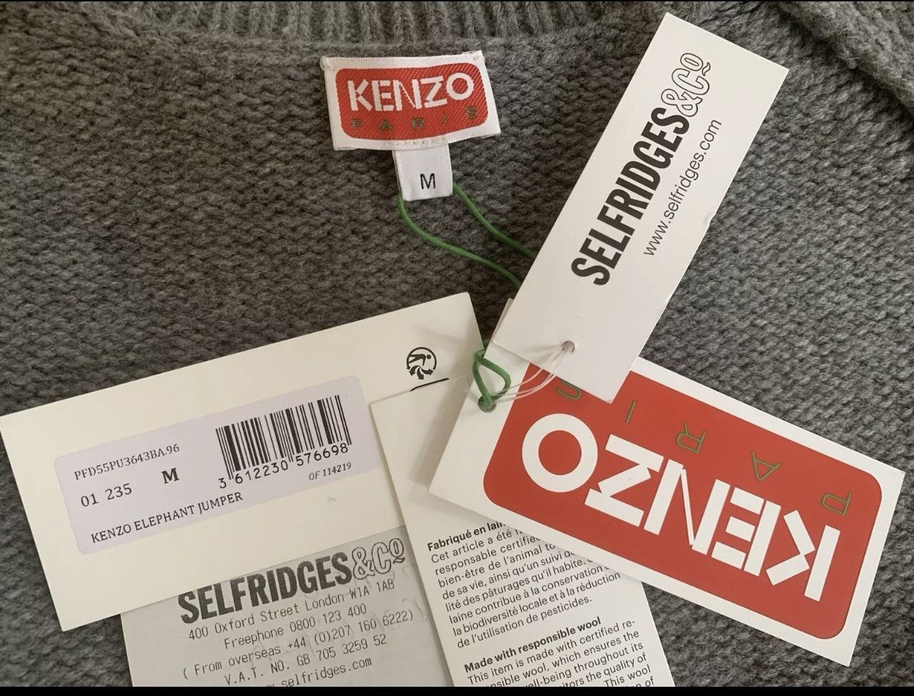 Kenzo KENZO ELEPHANT' EMBROIDERED JUMPER Misty Grey Medium Wool Size US M / EU 48-50 / 2 - 4 Thumbnail