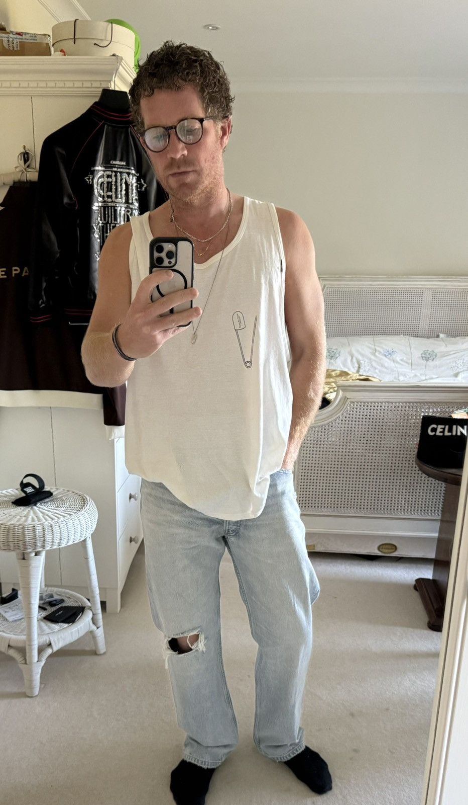 Celine $1.3k SS25 Celine knee rip Wesley jeans breezy point Hedi 30 Size US 30 / EU 46 - 2 Thumbnail
