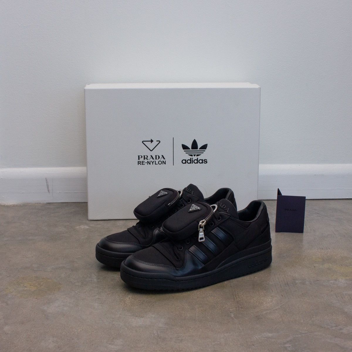 Adidas × Prada ADIDAS X PRADA RE-Nylon Forum Low Black Sneakers GY7043 Size US 7 / IT 37 - 3 Thumbnail