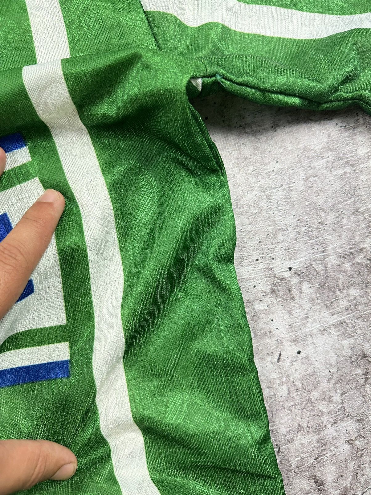 Vintage 1993/94 Rhumell Palmeiras #10 Match Worn Home Jersey Size US L / EU 52-54 / 3 - 12 Thumbnail