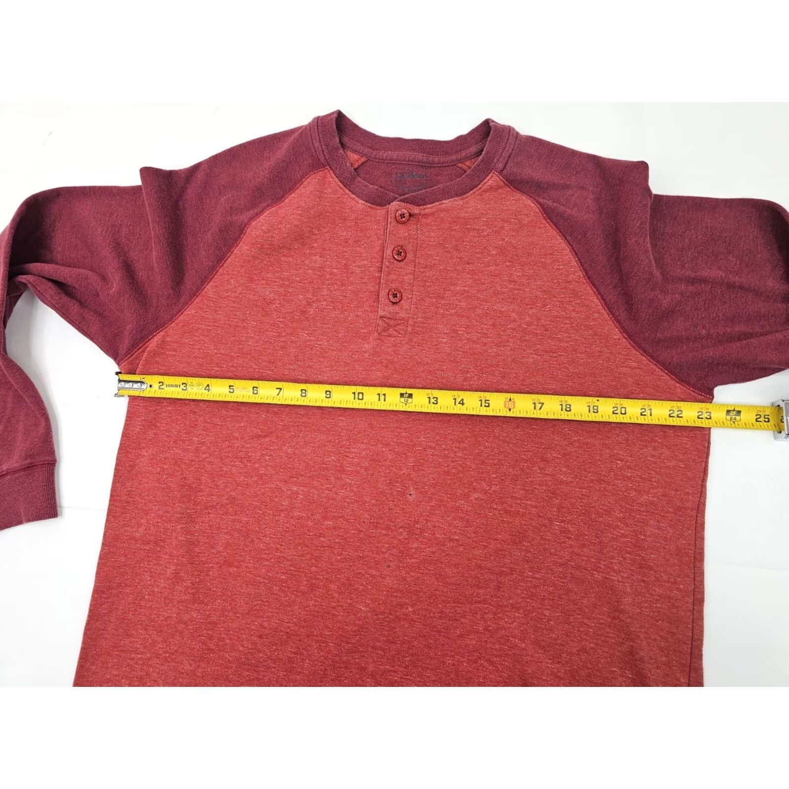 Vintage L.L. Bean Henley Button Crew Neck Pullover Shirt Men L Red Regular Fit, Knit, Long Sleeve, Solid, Casual, Fall/Winter/Spring, USA Theme Size US L / EU 52-54 / 3 - 6 Thumbnail