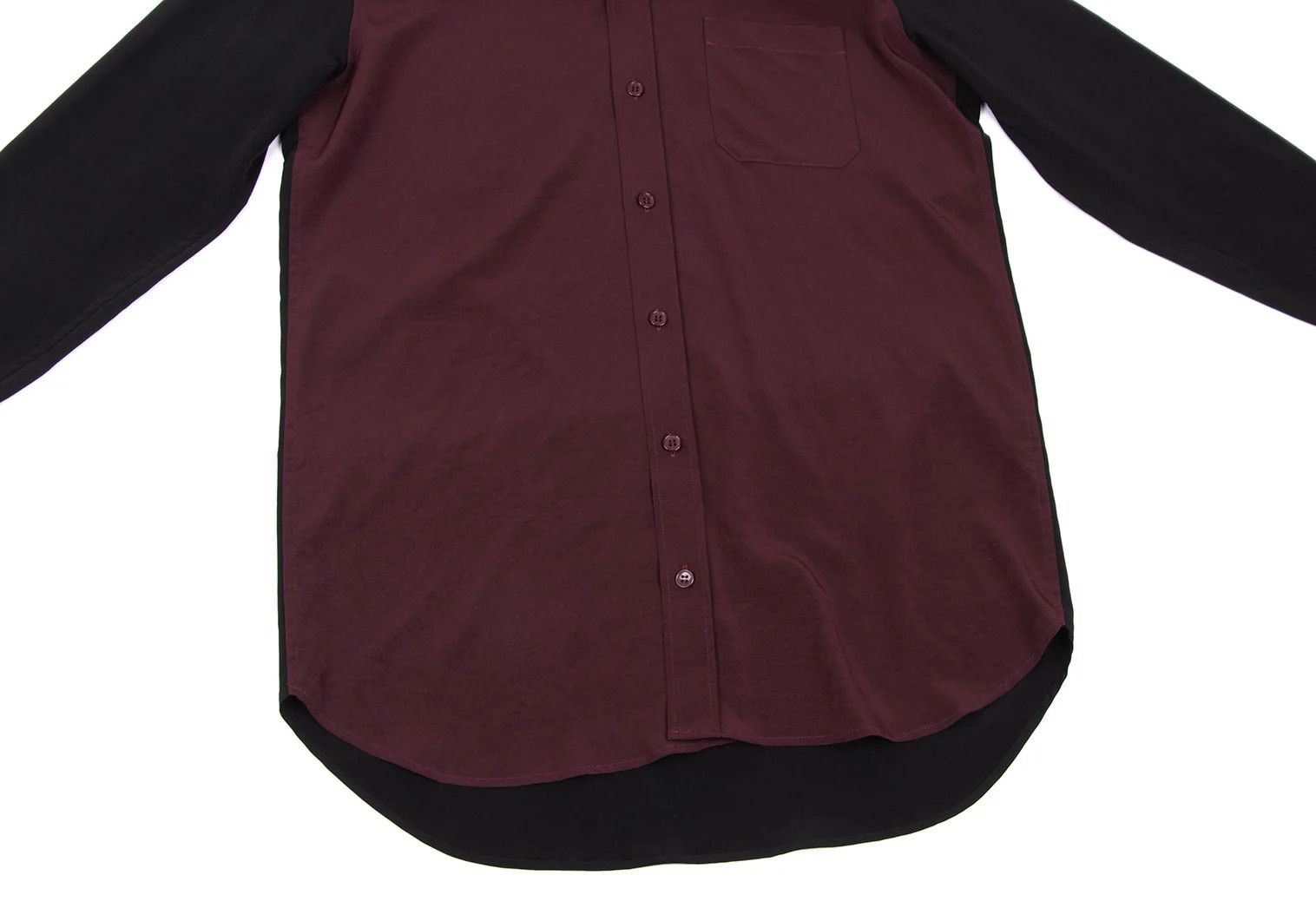 Yohji Yamamoto Bi-Color Hooded Shirt Set in Burdy and Black Size US M / EU 48-50 / 2 - 6 Thumbnail