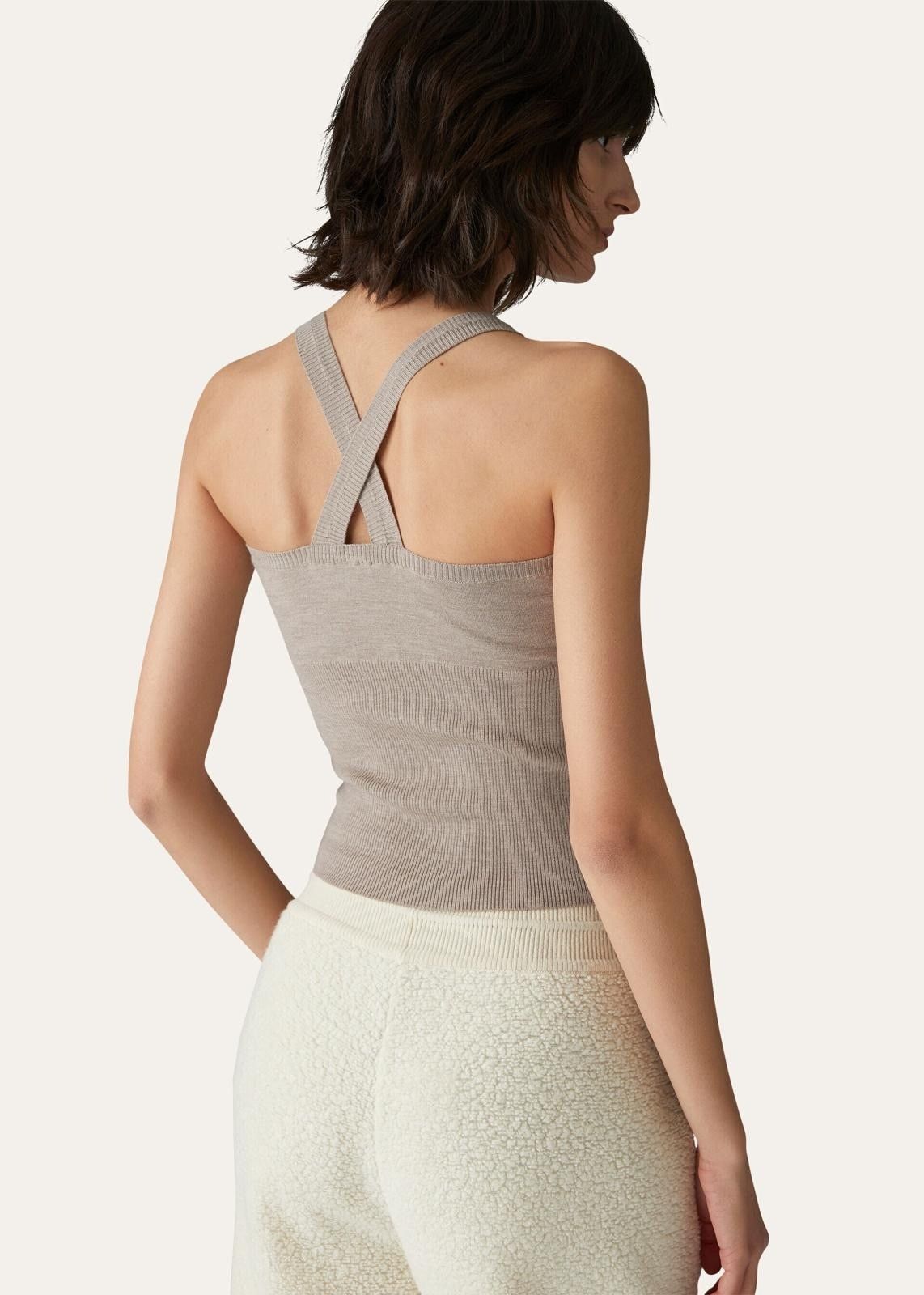 Loro Piana o1srvl11e1124 Cocooning Crossed Straps Skinny Fit Tank Top Size M / US 6-8 / IT 42-44 - 5 Thumbnail