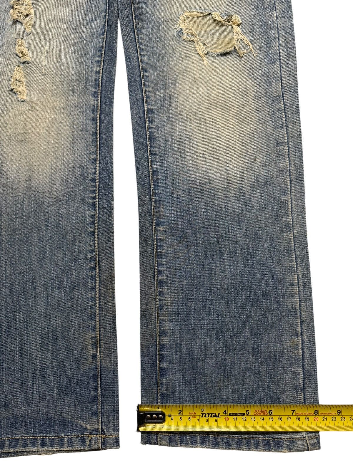 Hysteric Glamour Vintage Y2K Japanese Brand Blue Faded Wash Distressed Jeans Size US 34 / EU 50 - 13 Thumbnail