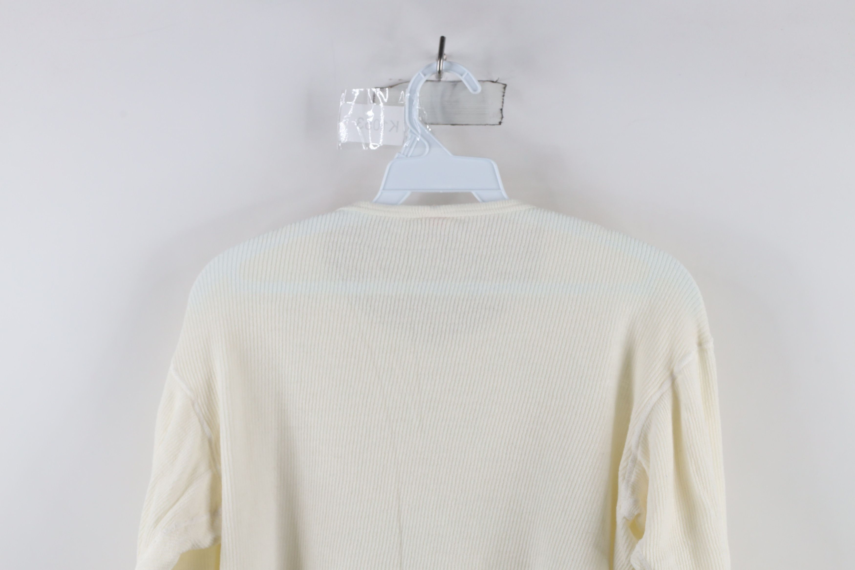 Vintage Vintage 70s Streetwear Thermal Waffle Knit T-Shirt Cream USA Size XL / US 12-14 / IT 48-50 - 8 Thumbnail