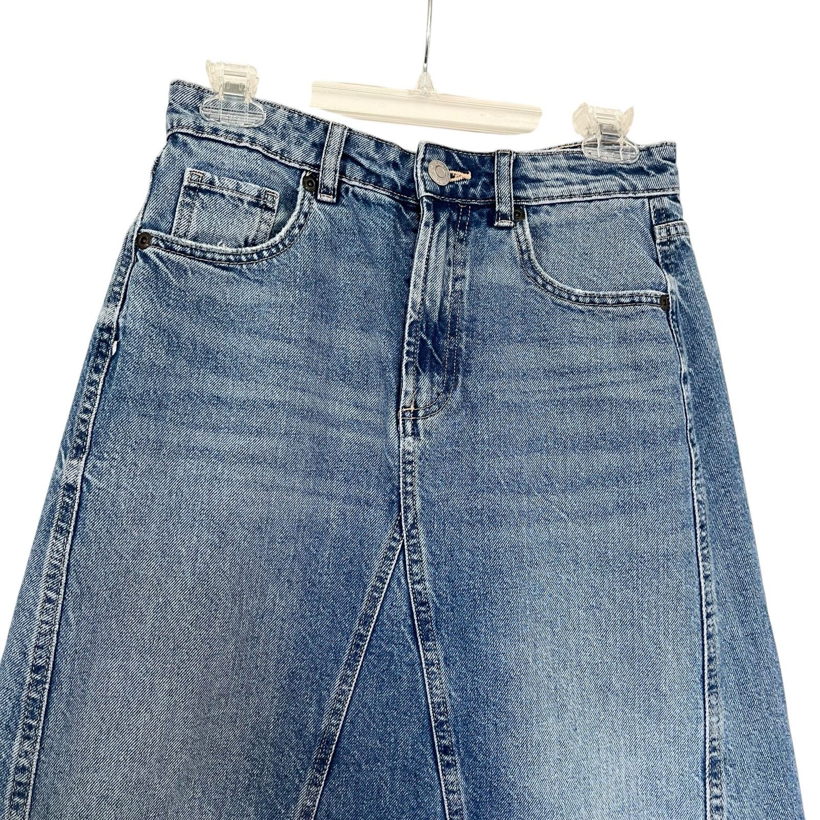 Zara Blue Denim A-Line Jean Midi Skirt Women’s Size Small