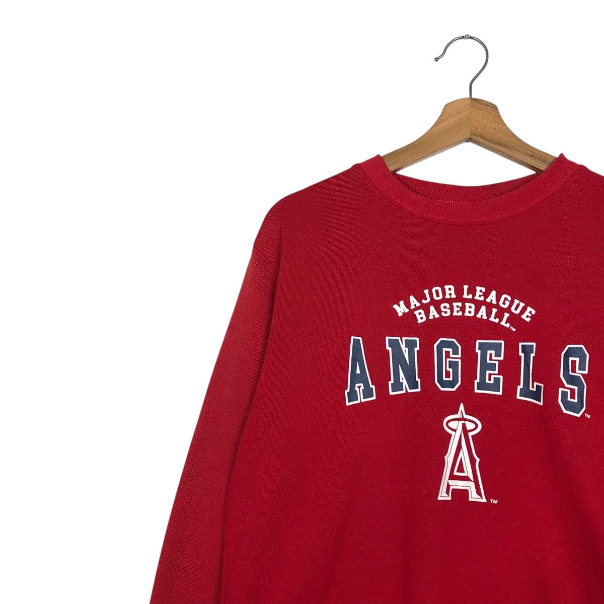 MLB 🔥VINTAGE SWEATSHIRT MAJOR LEAGUE BASEBALL ANGELS BIG LOGO Size US L / EU 52-54 / 3 - 9 Thumbnail