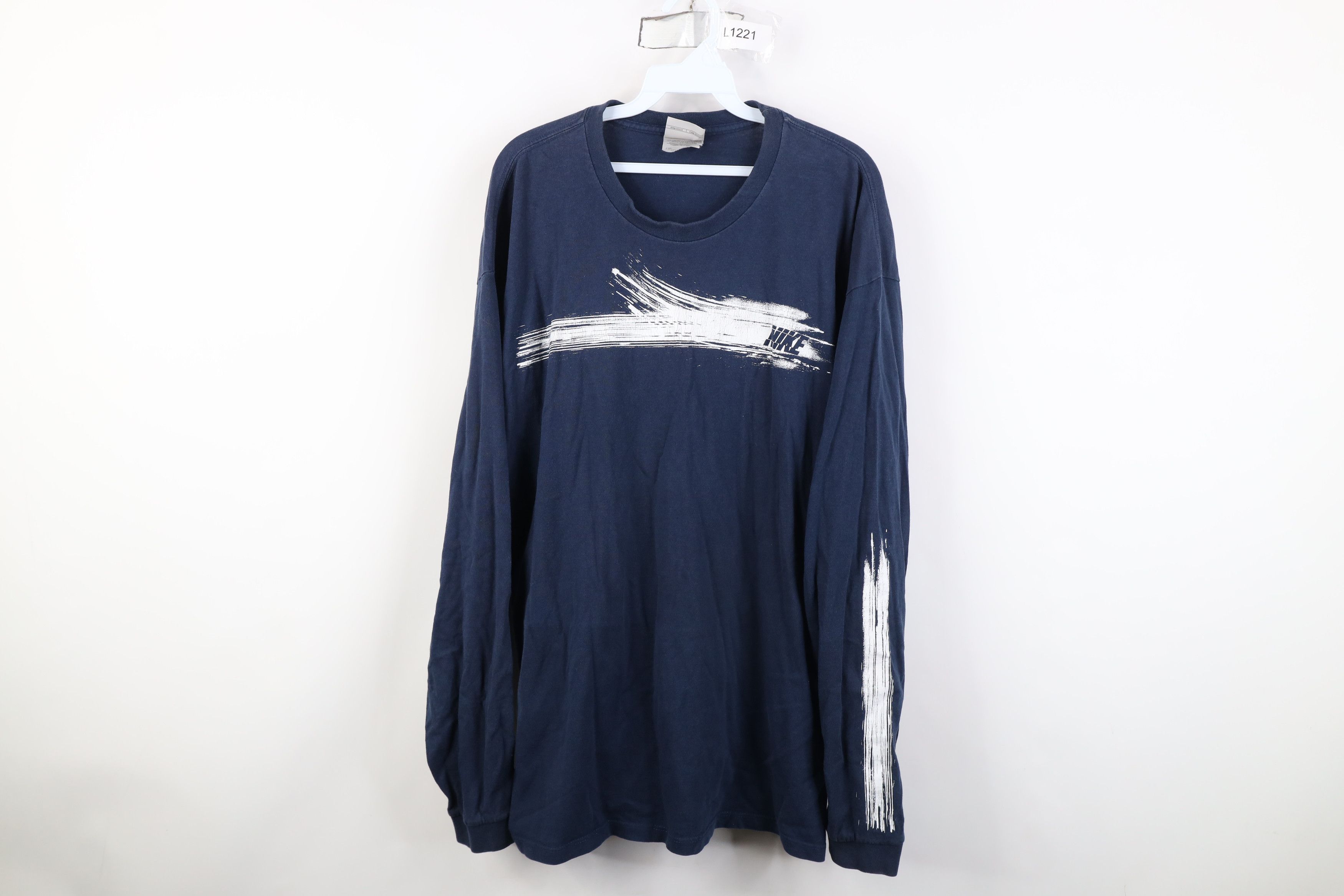 Nike Vintage Y2K Nike Spell Paint Brush Long Sleeve T-Shirt Blue Size US XL / EU 56 / 4 - 1 Thumbnail