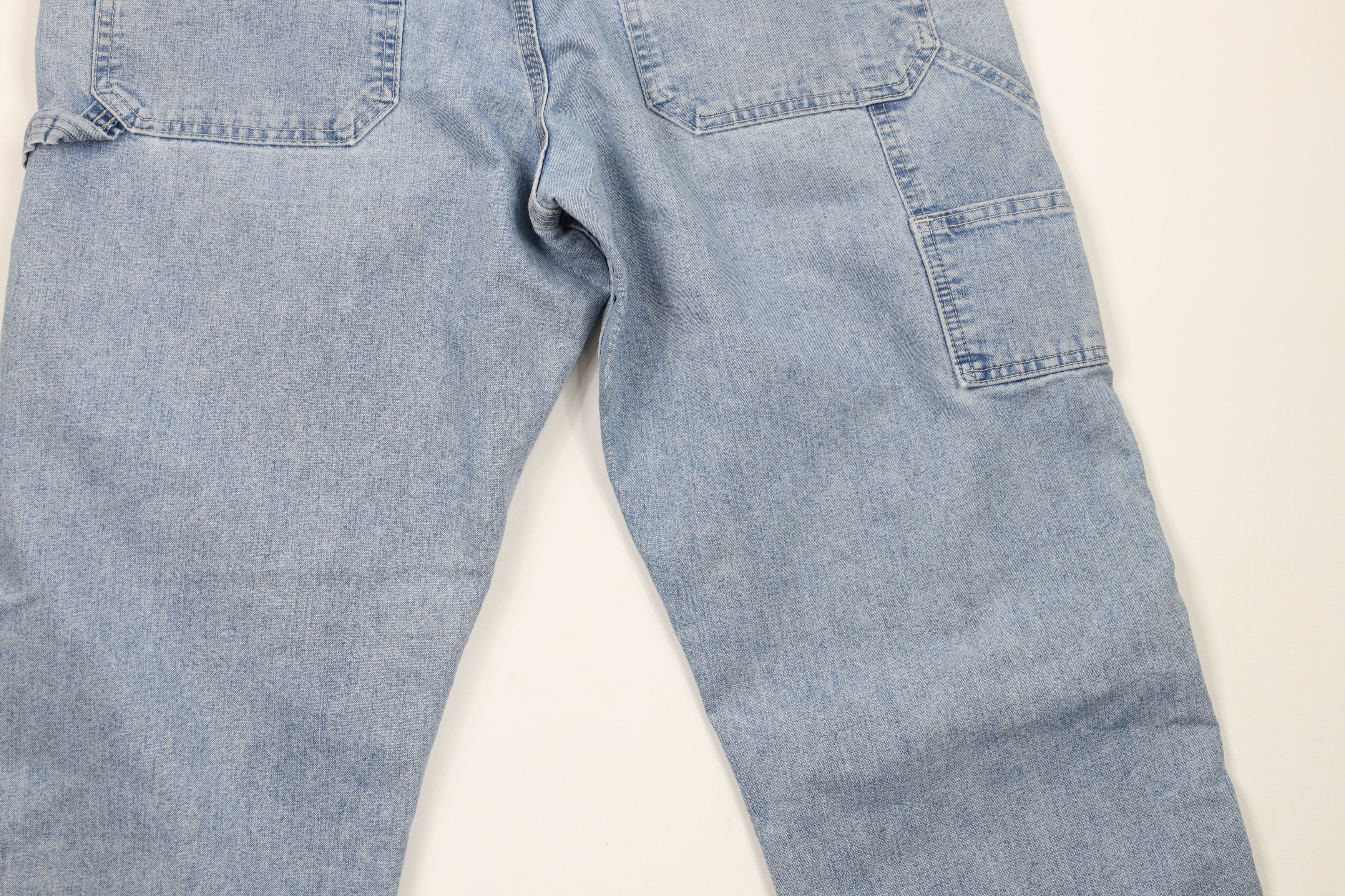 Lee × Vintage Vintage Lee Distressed Wide Leg Dungaree Denim Jeans Blue Size US 36 / EU 52 - 12 Thumbnail