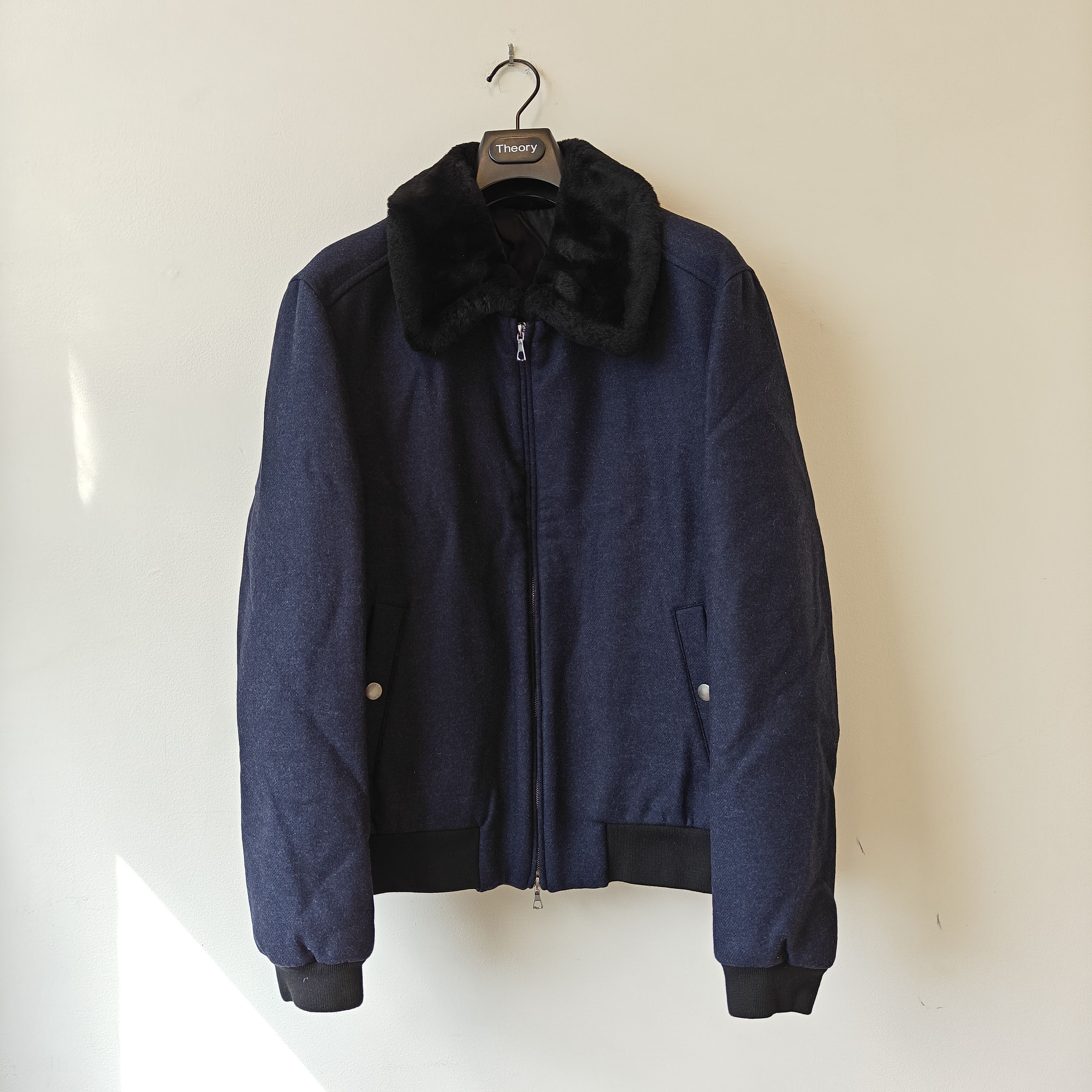 Proper Cloth made in Italy navy flight jacket wool riri zips Size US L / EU 52-54 / 3 - 2 Thumbnail