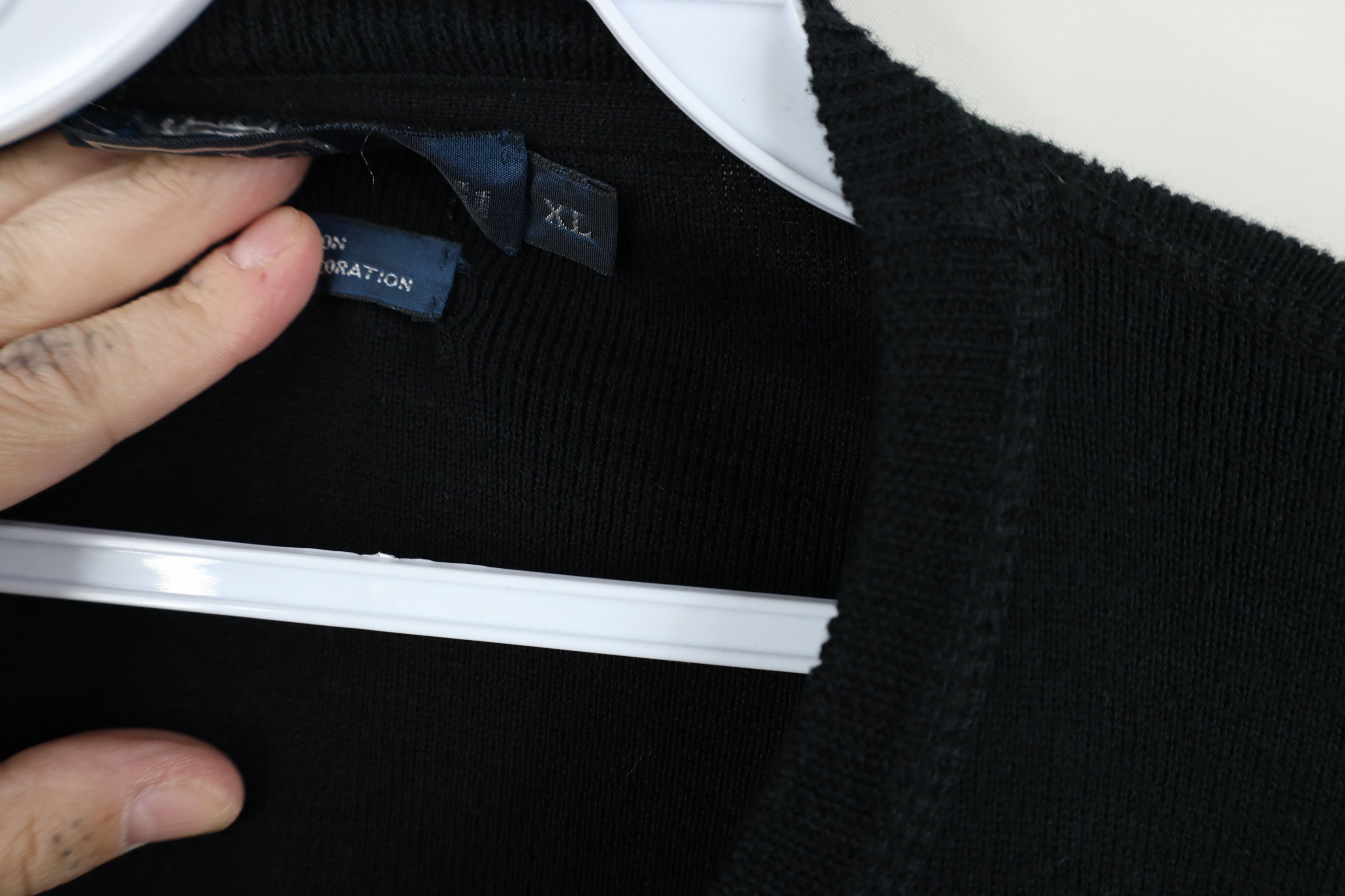 Polo Ralph Lauren Vintage 90s Ralph Lauren Ribbed Knit Crewneck Sweater Black Size US XL / EU 56 / 4 - 10 Thumbnail