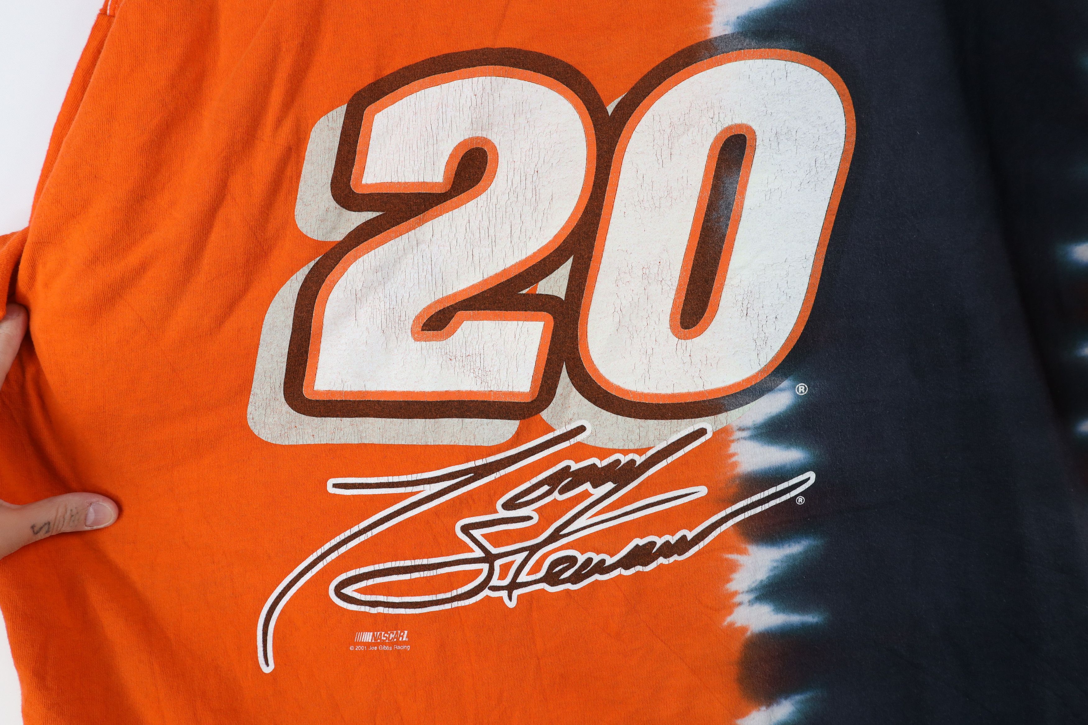 Vintage Vintage Y2K 2001 NASCAR Stewart Racing Acid Wash T-Shirt Size US XXL / EU 58 / 5 - 4 Thumbnail
