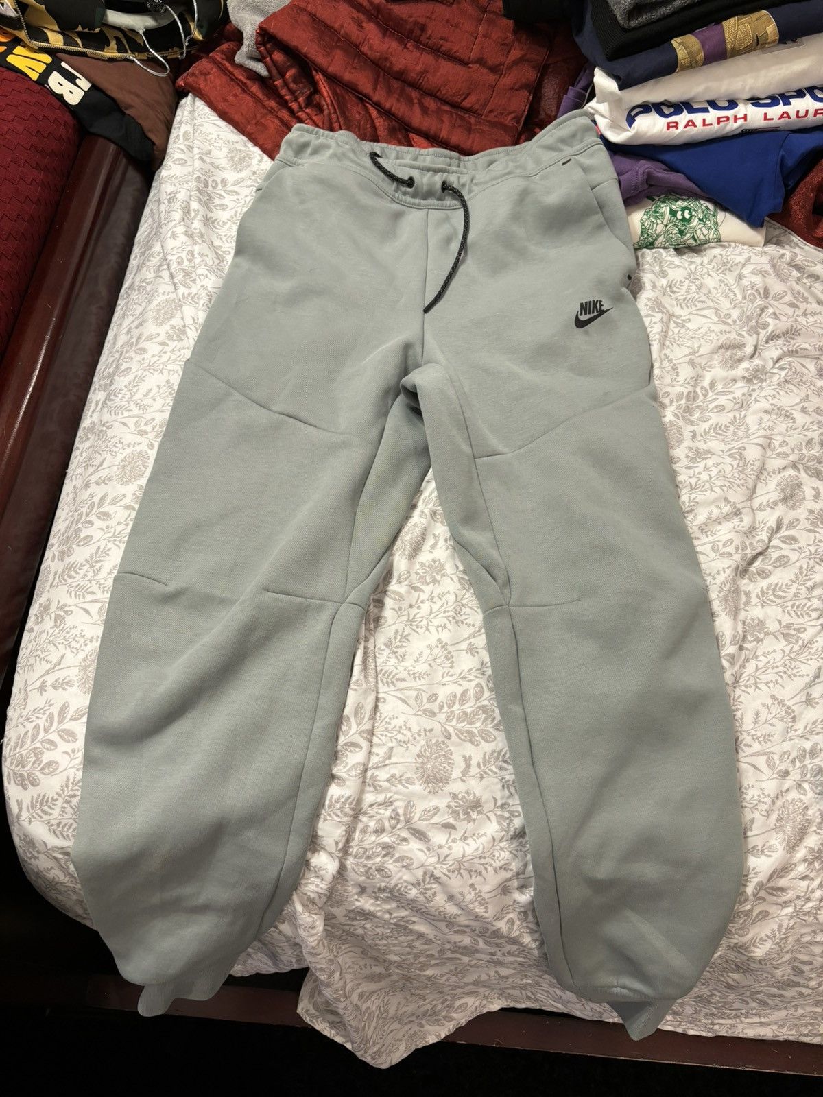 image of Mint Green Nike Tech Pants, Men's (Size 30)