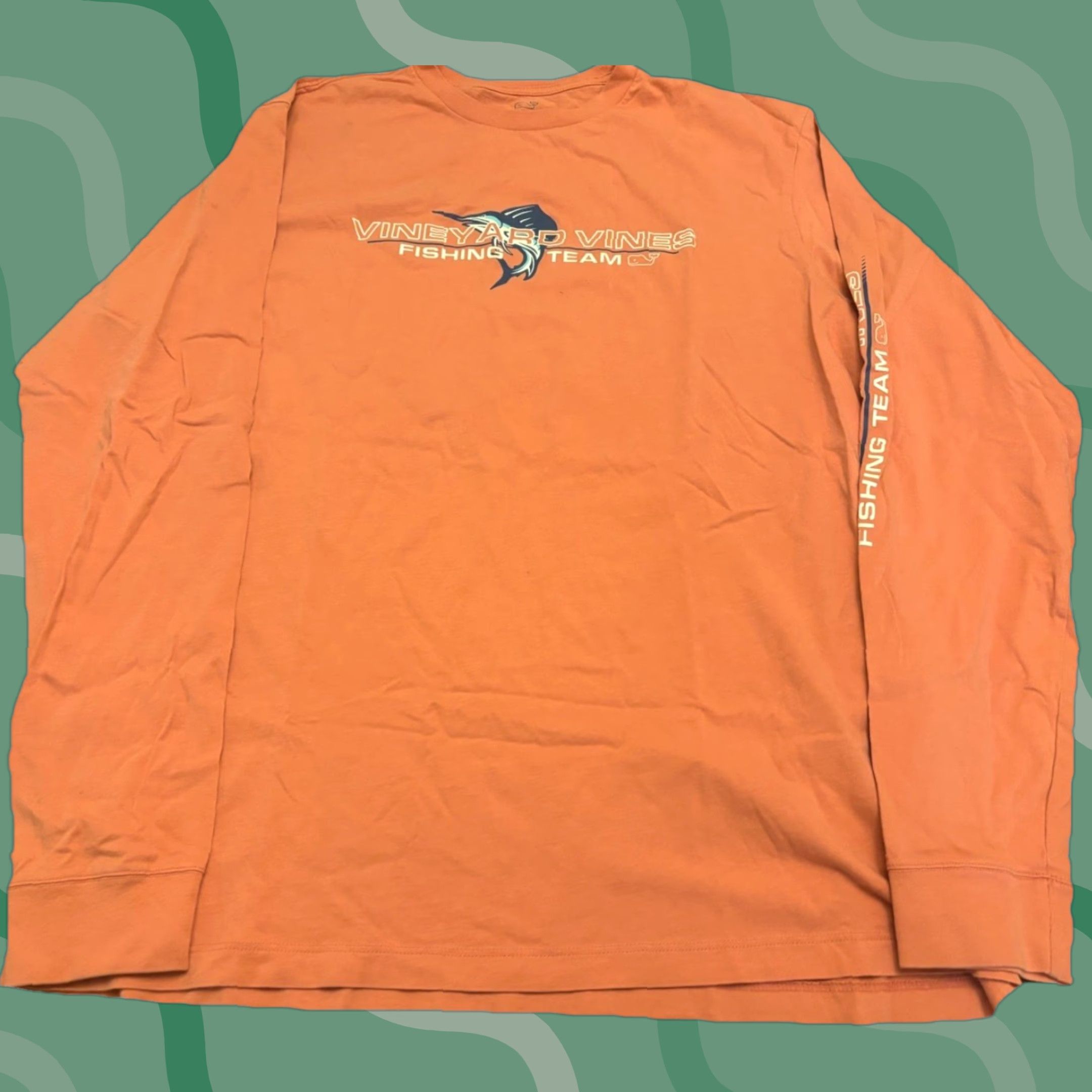 Vineyard Vines Vineyard Vines Performance Long Sleeve Mens M Swordfish Print Outdoor Fishing R4 Shirt Size US M / EU 48-50 / 2 - 1 Thumbnail