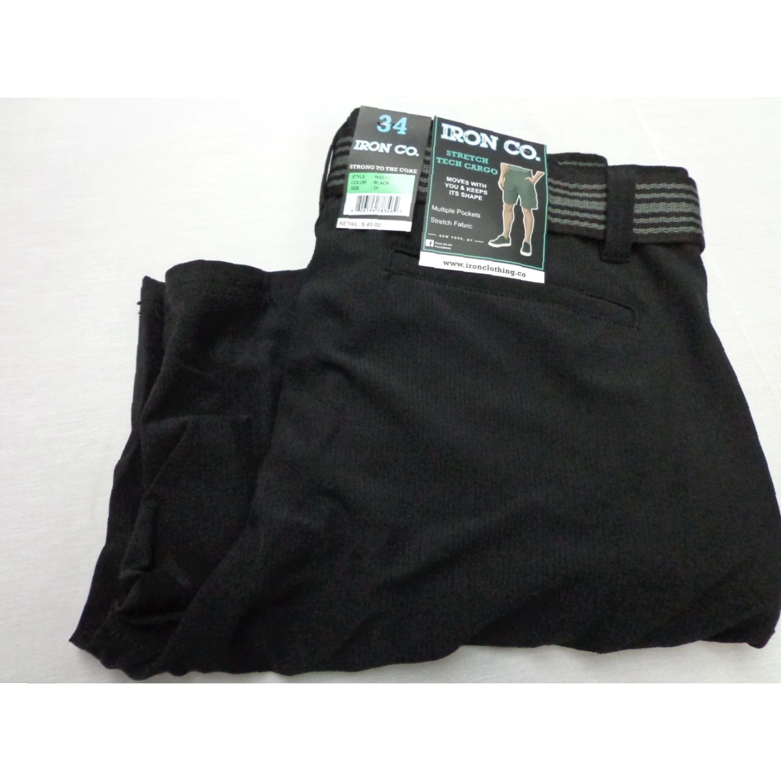 Vintage IRON CO. Warder Cargo Shorts Belted Black Size 34 NEW Men Regular Cotton? (but can't assume material) Size US 34 / EU 50 - 2 Thumbnail