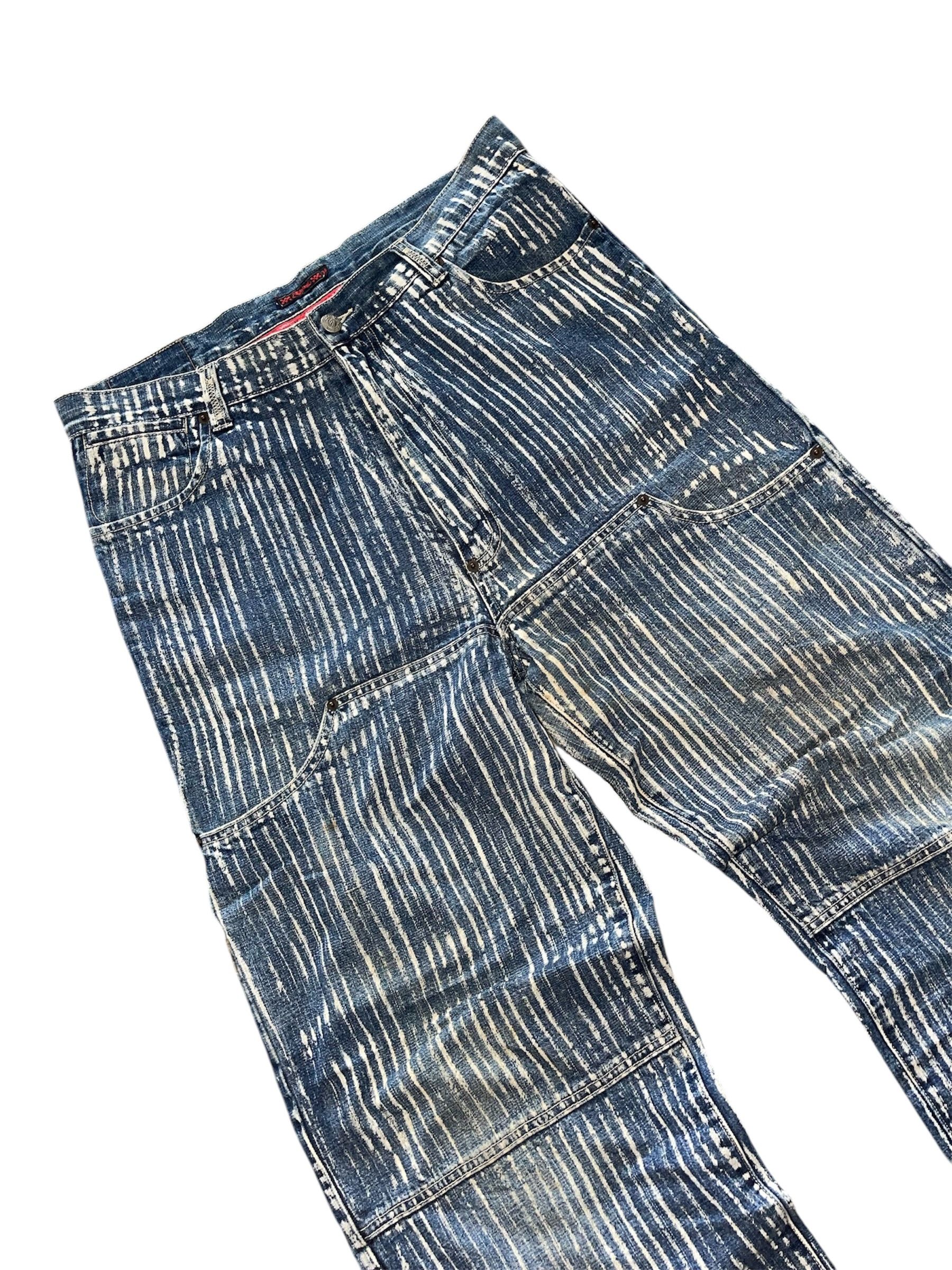 JNCO × Jordan Brand × Vans Vtg 90s Vans Jord Wide Leg Baggy Double Pocket Knee Lines Size US 34 / EU 50 - 3 Thumbnail
