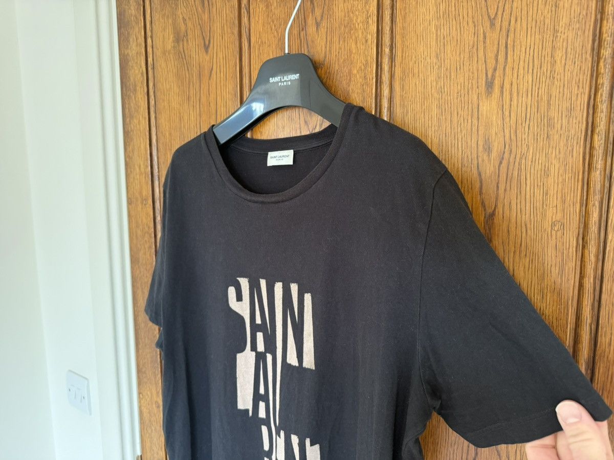Saint Laurent Paris FW19 Saint Laurent heavy logo Black T shirt white logo L Size US L / EU 52-54 / 3 - 10 Thumbnail
