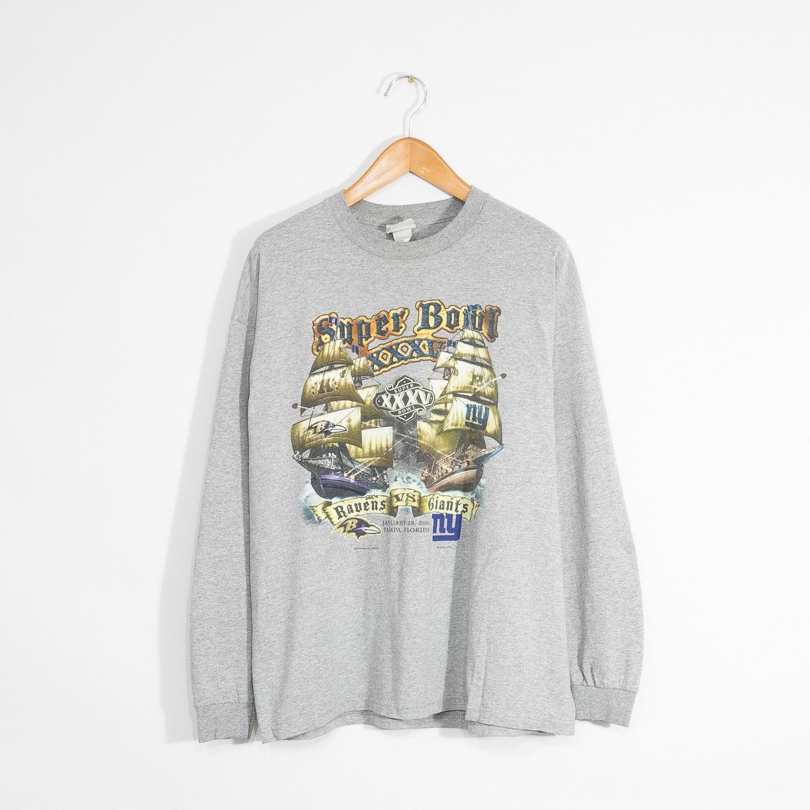 Vintage Vintage 2001 Super Bowl Ravens T Shirt Mens XL - Long Sleeve Size US XL / EU 56 / 4 - 1 Thumbnail