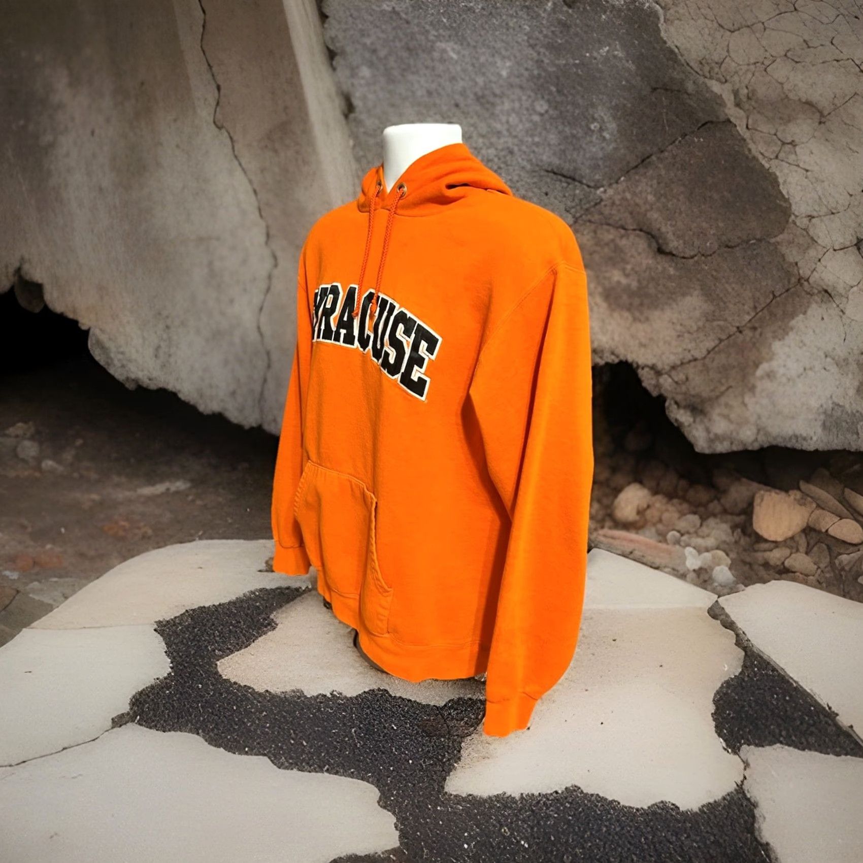 Champion VTG Syracuse University Hoodie Adult Medium Orange Drawstrings Kangaroo Pocket Champion Pullover Hooded Sweatshirt Size US M / EU 48-50 / 2 - 3 Thumbnail