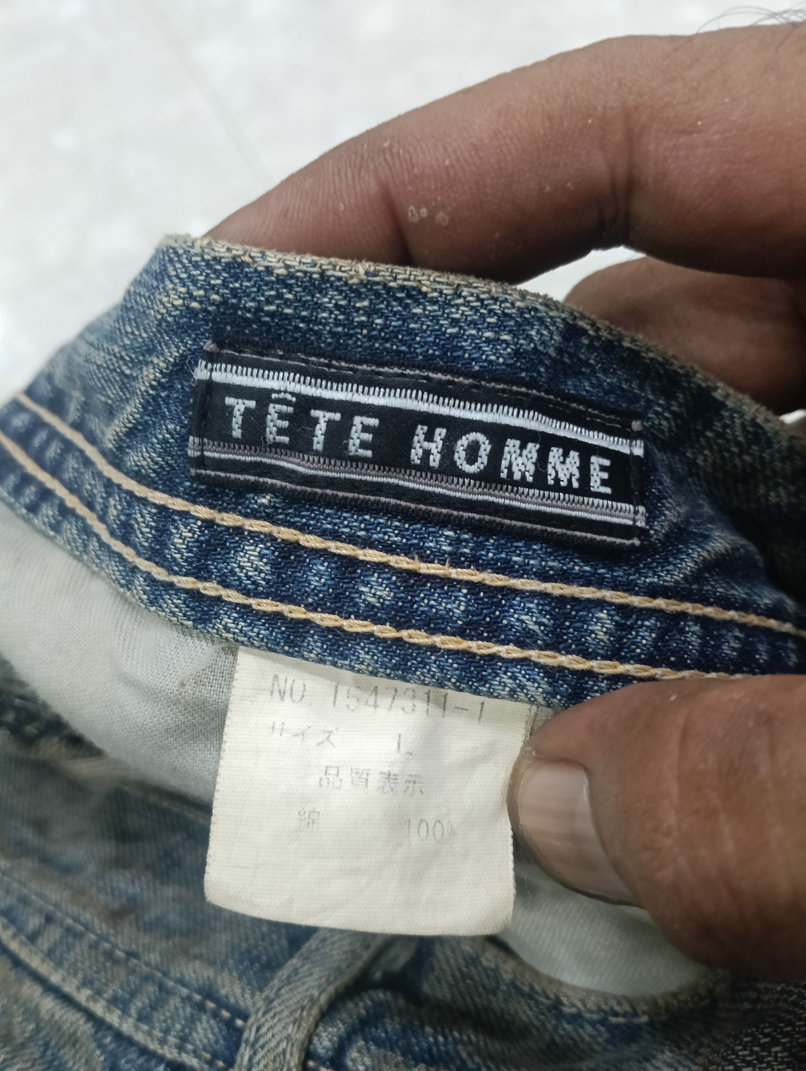 Issey Miyake Tete Homme Thrashed Sick Denim Studded Bootcut Size 33" - 10 Thumbnail