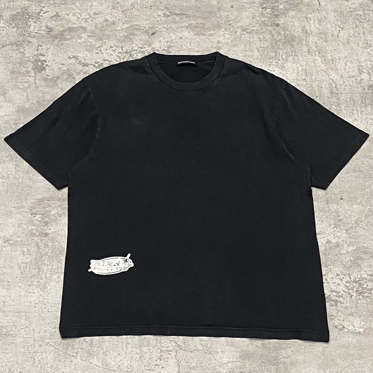 Balenciaga Balenciaga Logo Washed Black Tshirt Size US S / EU 44-46 / 1 - 1 Thumbnail