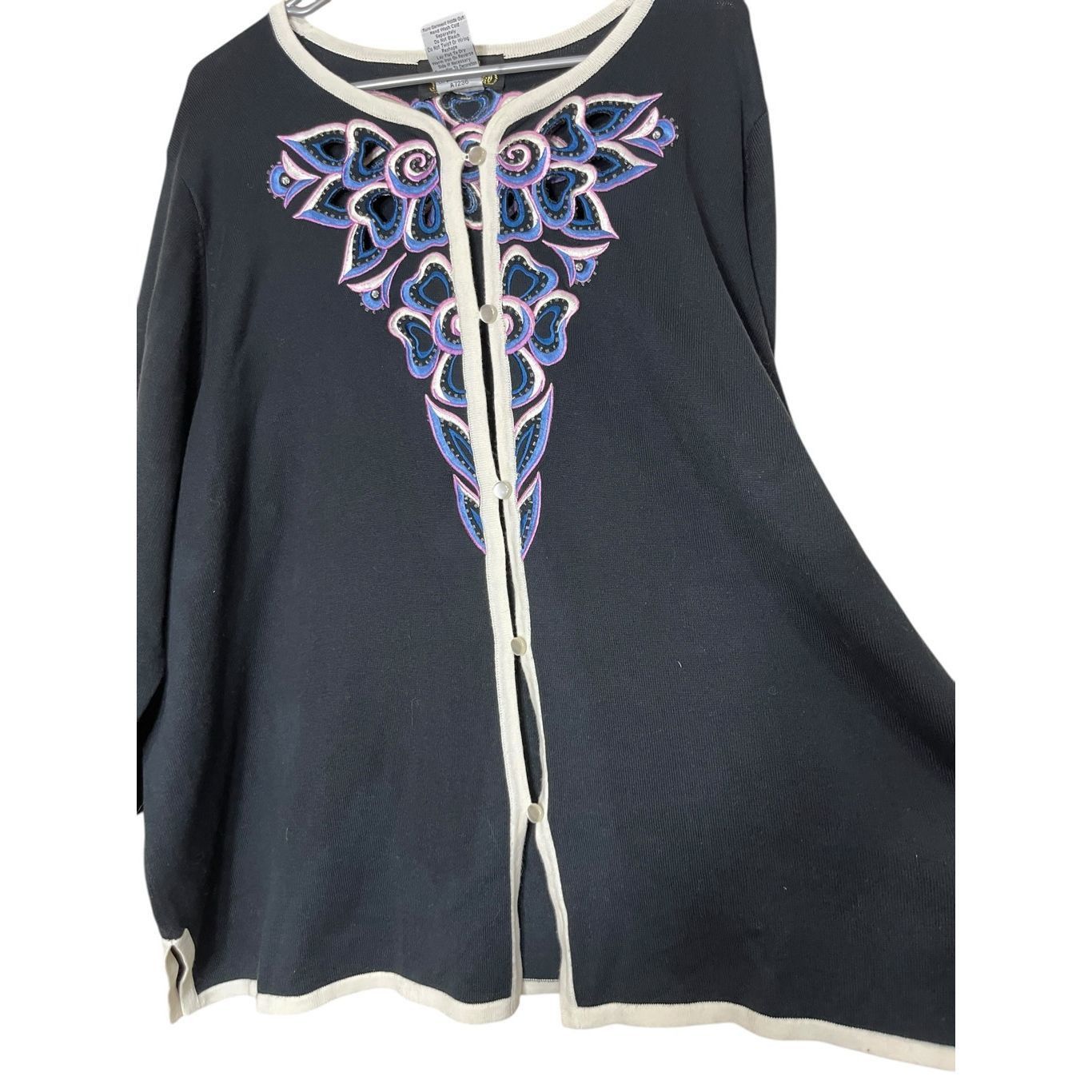 Other Bob Mackie Wearable Art Black Sweater Cardigan Size 3X Size 3XL / US 20-22 - 4 Thumbnail