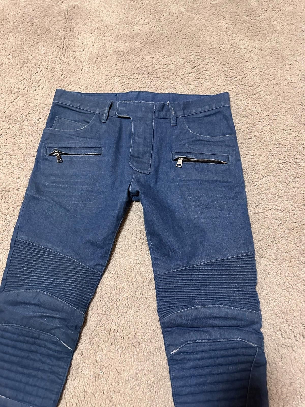 Balmain WOMENS BALMAIN SKINNY BIKER MOTO JEAN SIZE 31 Size 31" - 4 Thumbnail