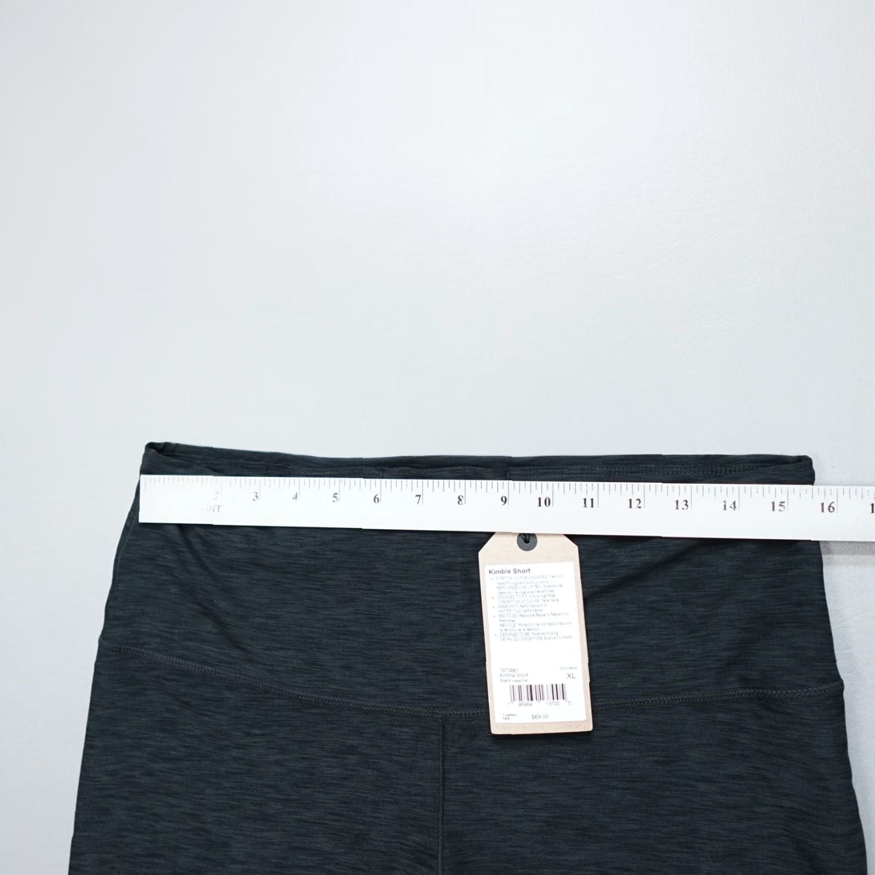 Prana Prana Kimble Shorts High Rise Athletic Black Heather 1970881 Womens Size XL Athletic Biker Pockets Size 40" / US 18 - 4 Thumbnail