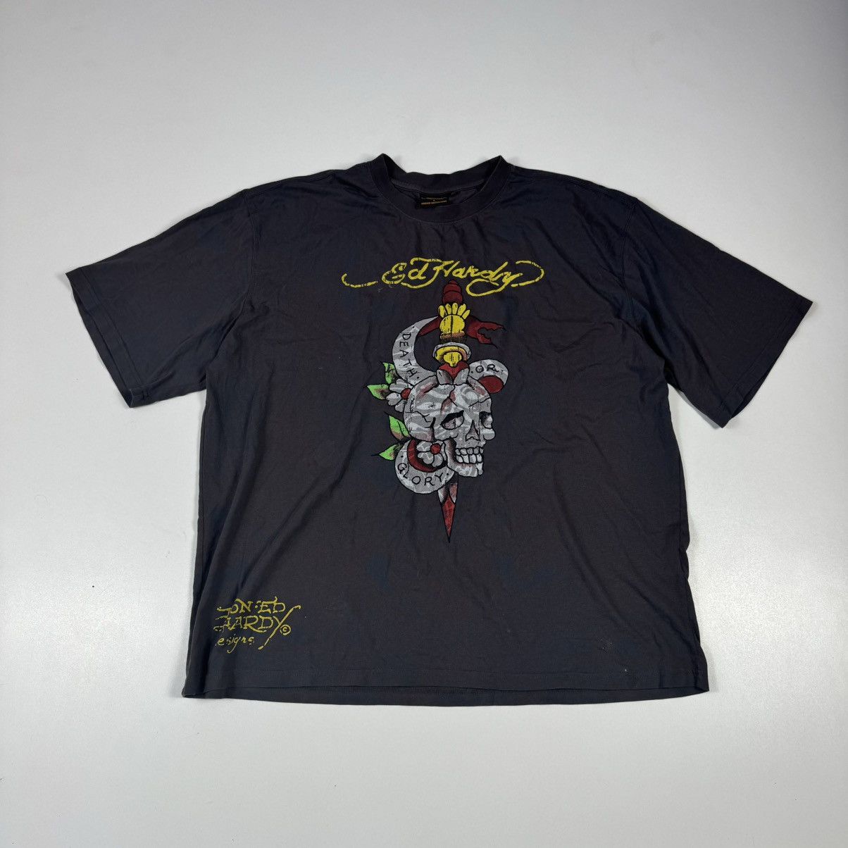 Ed Hardy vintage 90s ed hardy tshirt big logo skeleton y2k Size US XL / EU 56 / 4 - 1 Thumbnail