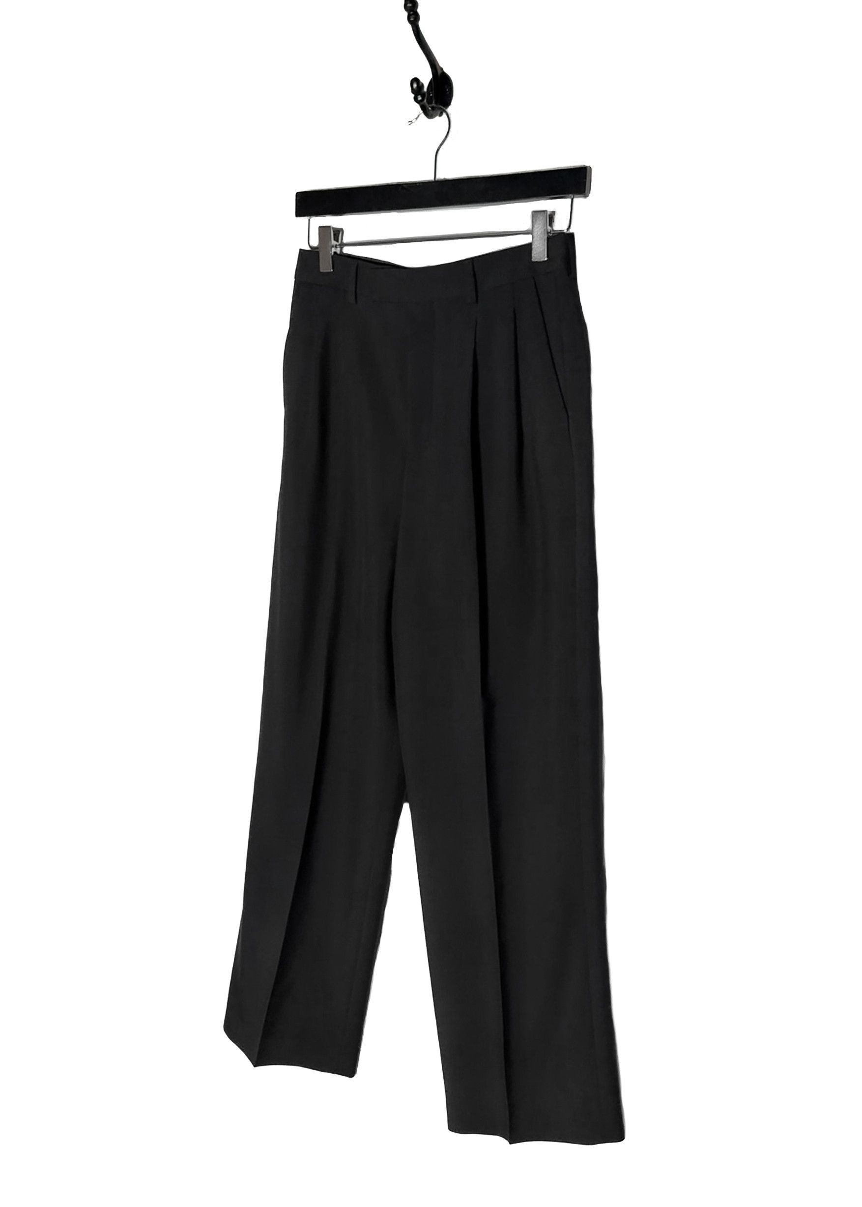 Celine Celine Black Straight Leg Pleated Trousers Size 27" / US 4 / IT 40 - 2 Thumbnail