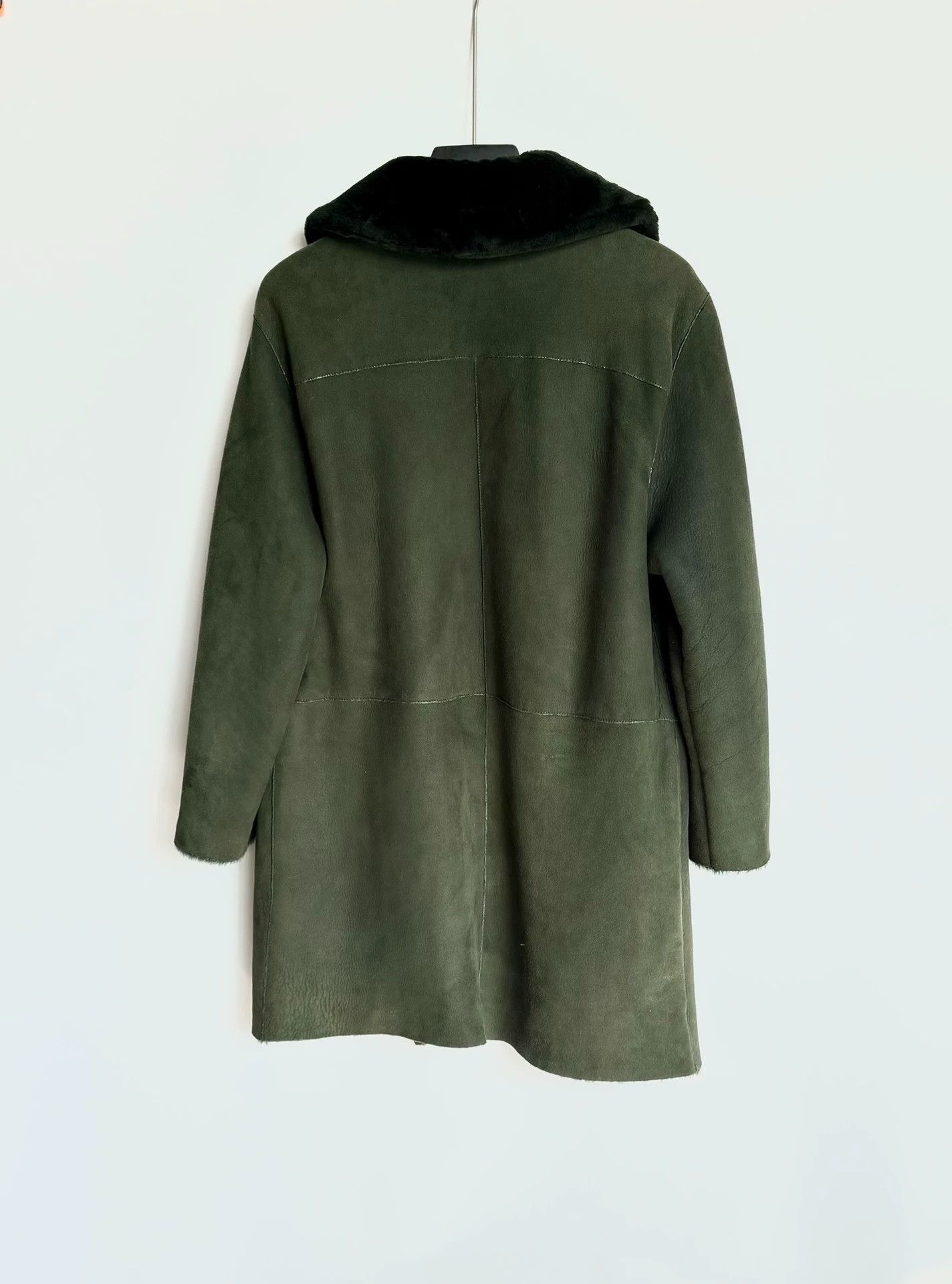 Dolce & Gabbana Dolce & Gabbana Green Shearling Leather Coat 44 Size L / US 10 / IT 46 - 4 Thumbnail