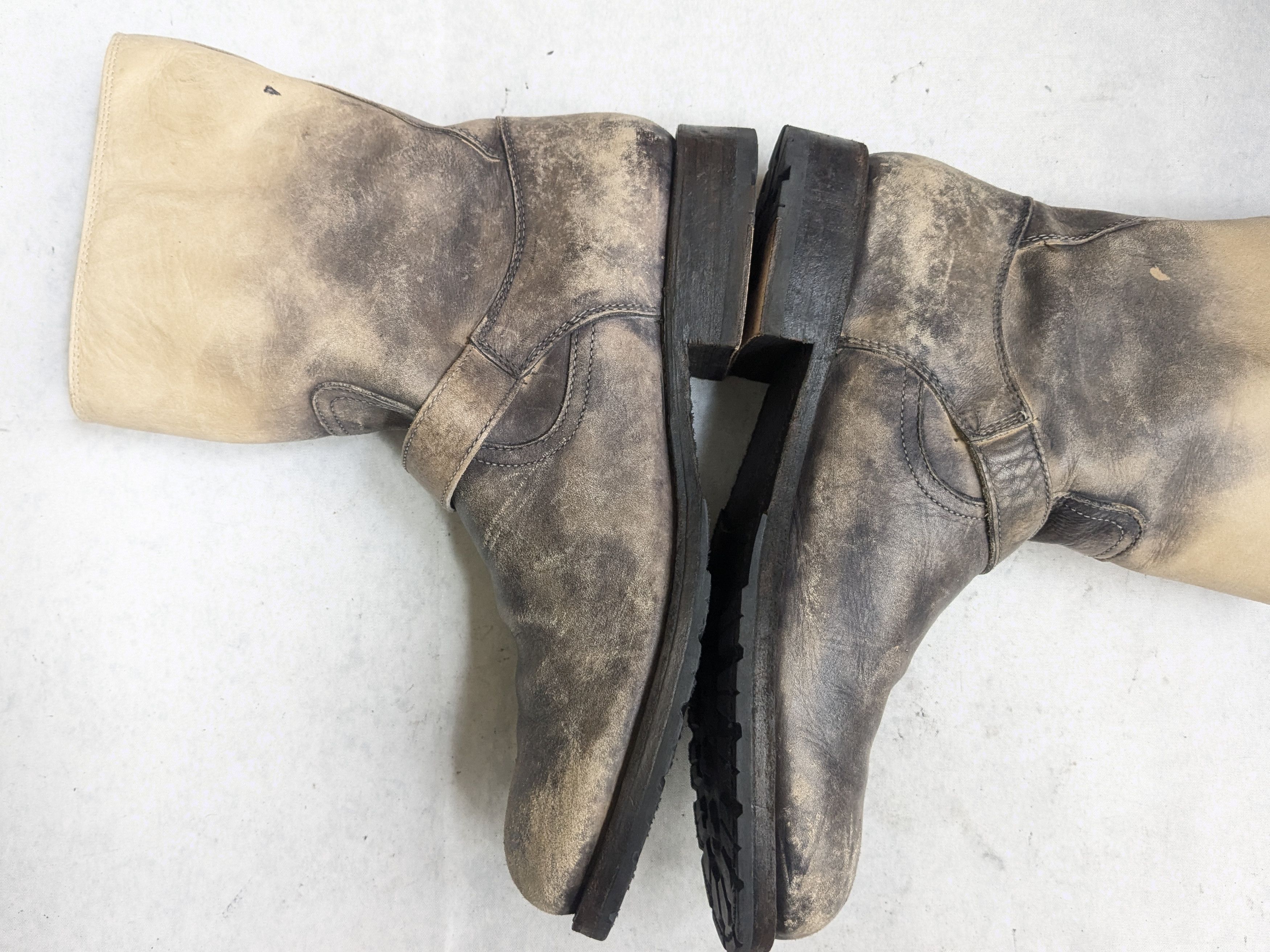 Frye Frye Engineer Boots Stonewash Leather 10.5 D Buckle Straps Size US 10.5 / EU 43-44 - 12 Thumbnail