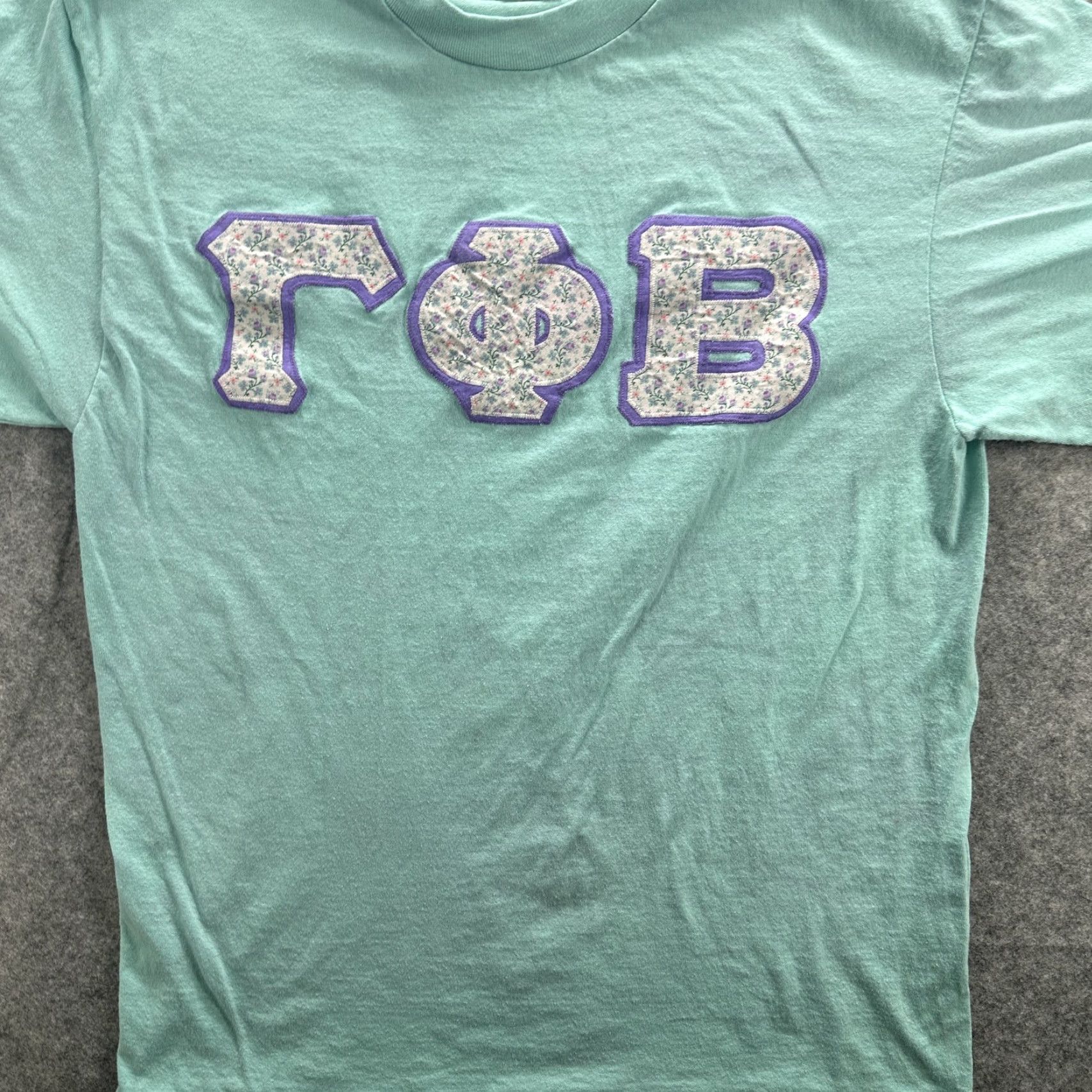 Jerzees VINTAGE Jerzees T-Shirt Mens XL Green College Greek Letters Floral 90s USA Size US XL / EU 56 / 4 - 3 Thumbnail