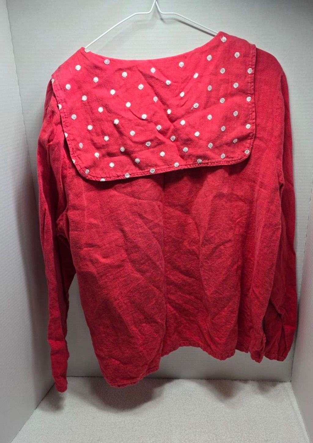 The Unbranded Brand Women's Liz & Jane Red Linen Button Down Shirt L Size L / US 10 / IT 46 - 6 Thumbnail
