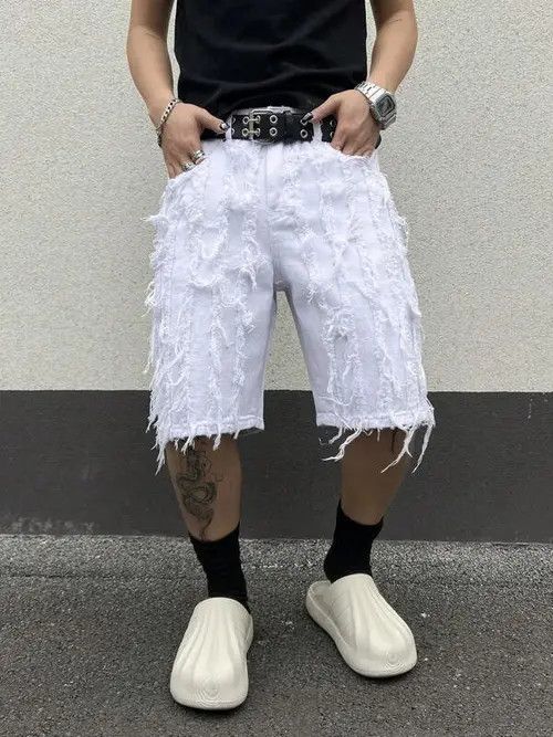 Japanese Brand DRIP distressed EDGY Y2K shorts Size US 34 / EU 50 - 3 Thumbnail