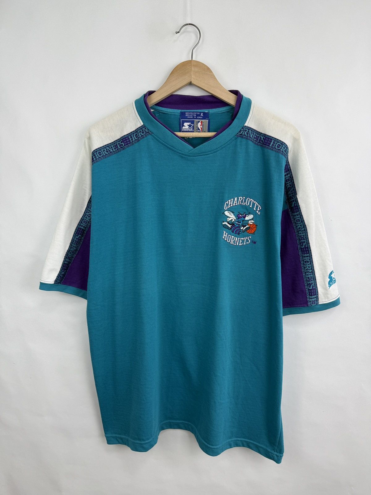 Starter 🇺🇸 Vintage 1990 Charlotte Hornets Starter NBA T-Shir Just Don Size US XL / EU 56 / 4 - 2 Thumbnail