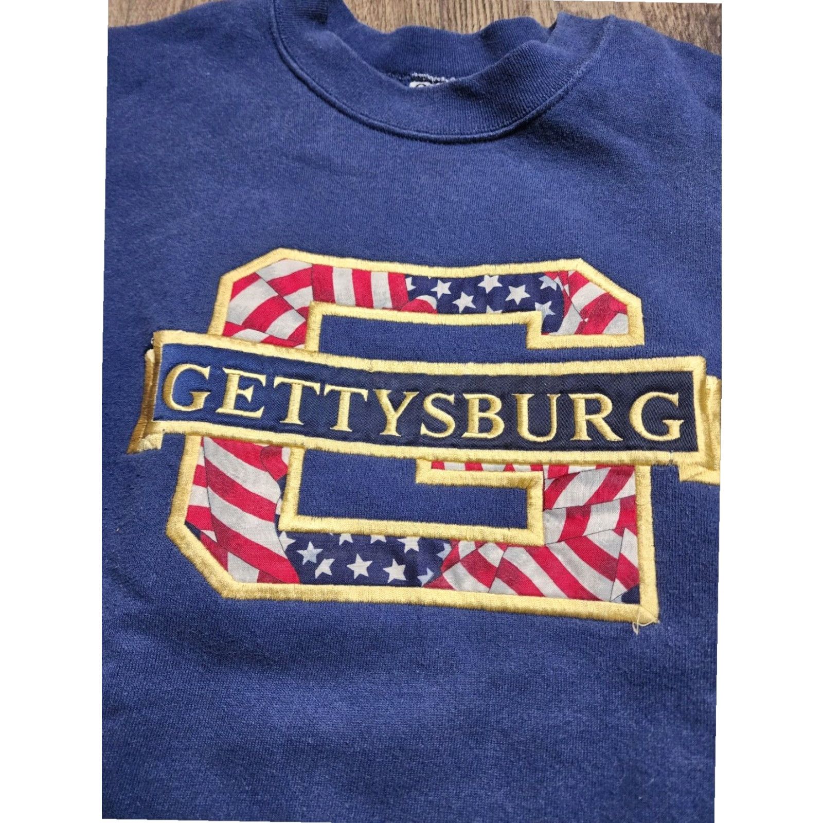 Vintage VINTAGE Onieta Gettysburg Patriotic Embroidered Sweatshirt Blue M Mens Size US M / EU 48-50 / 2 - 2 Thumbnail